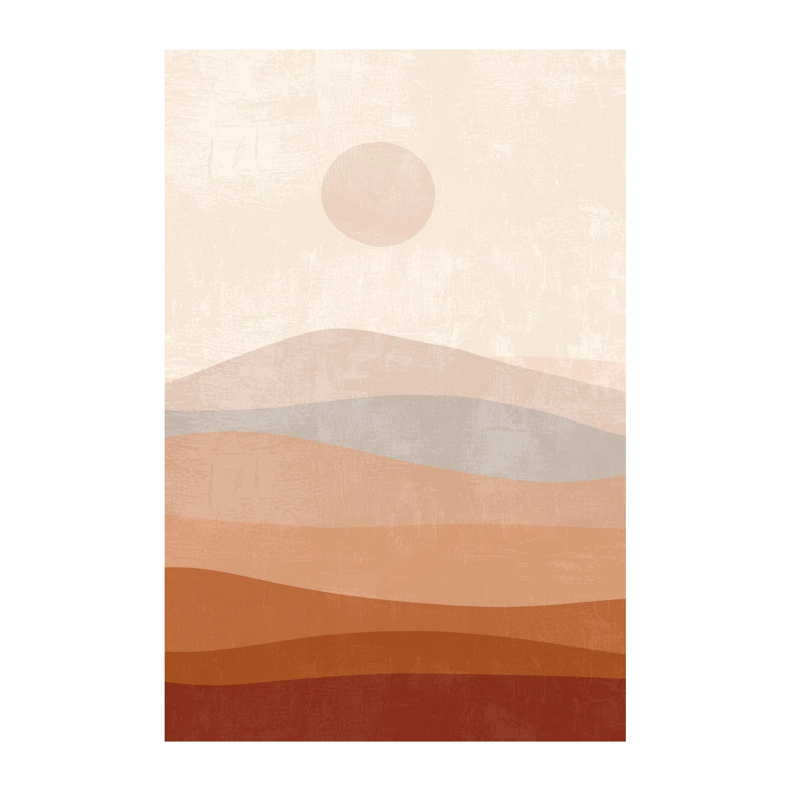 Boho Desert Landscape Sun Wall Art