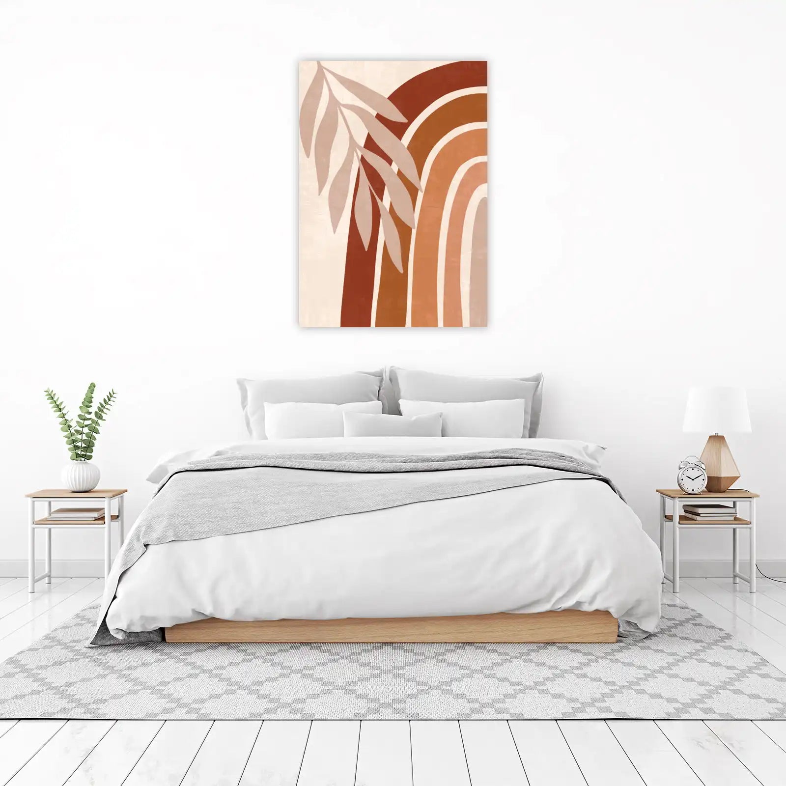 Boho Rainbow Leaf Abstract Wall Art Wall Art