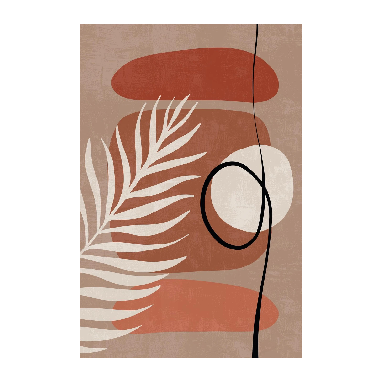 Boho Abstract Leaf & Shapes Wall Art