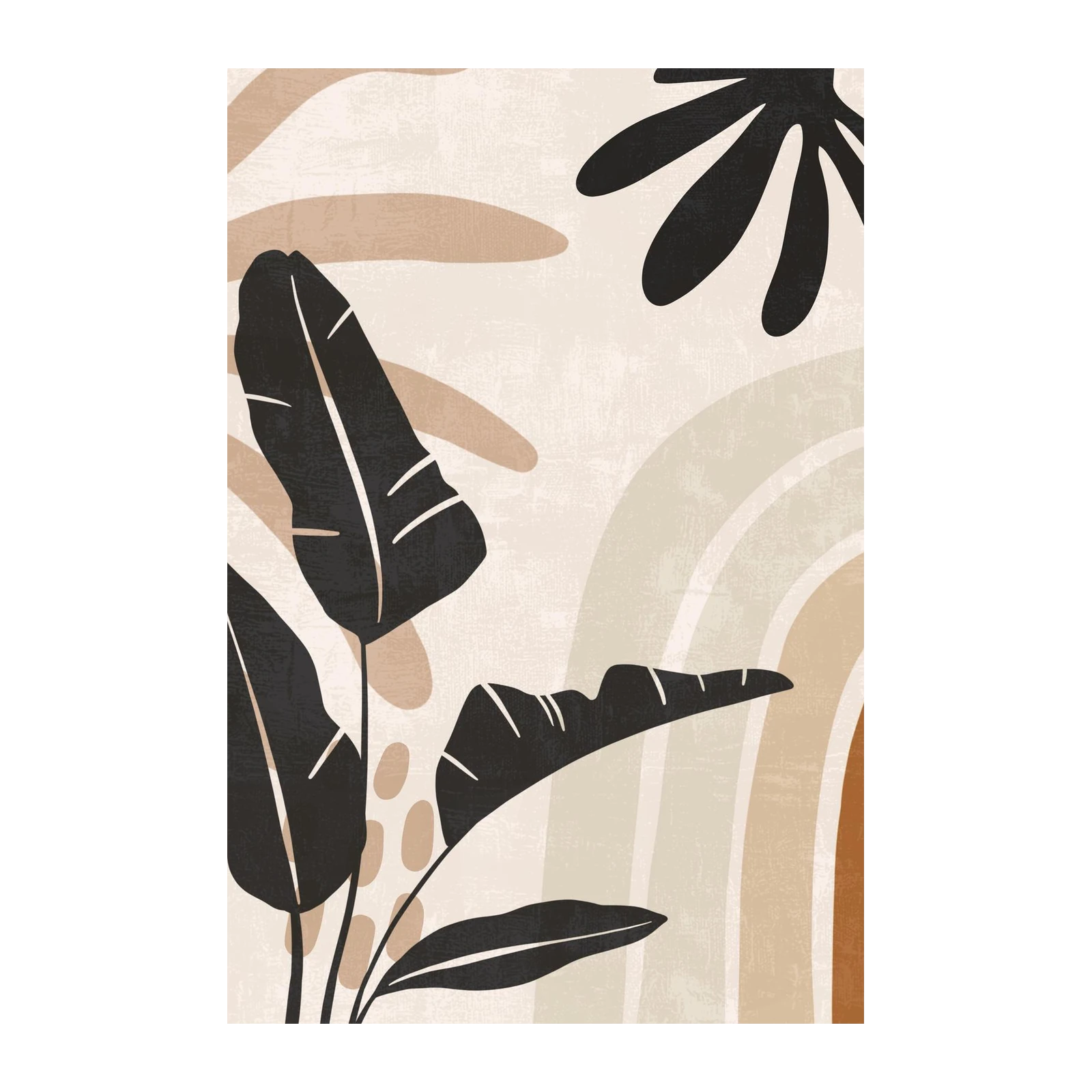 Boho Tropical Leaf Rainbow Wall Art
