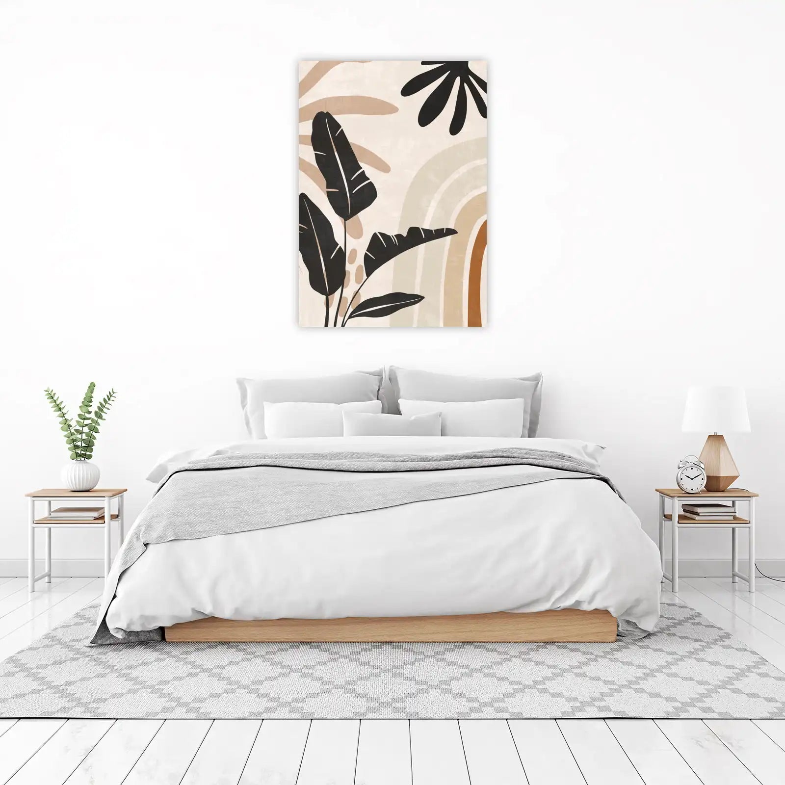 Boho Tropical Leaf Rainbow Wall Art