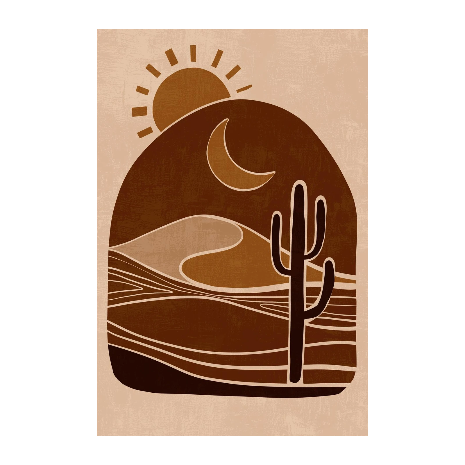 Desert Dunes Cactus Boho Wall Art Wall Art
