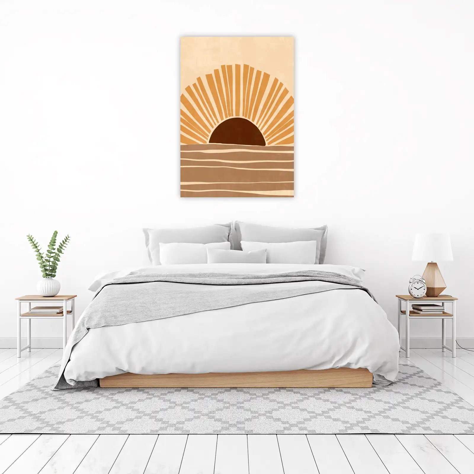 Boho Sunset Ocean Abstract Wall Art