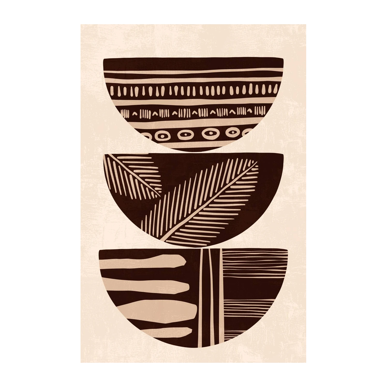 Boho Abstract Stacked Bowls Wall Art