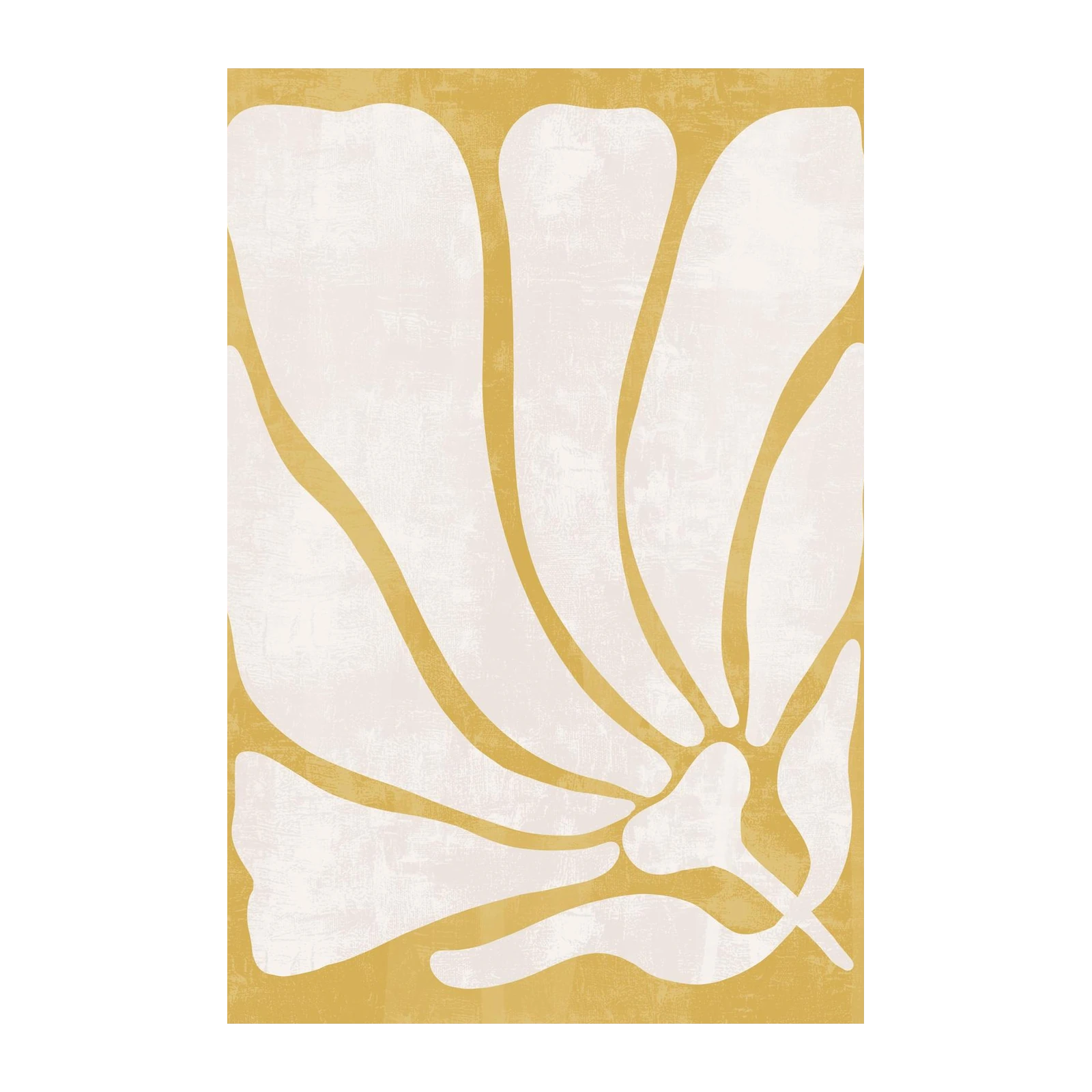 Abstract Floral Mustard Yellow Wall Art