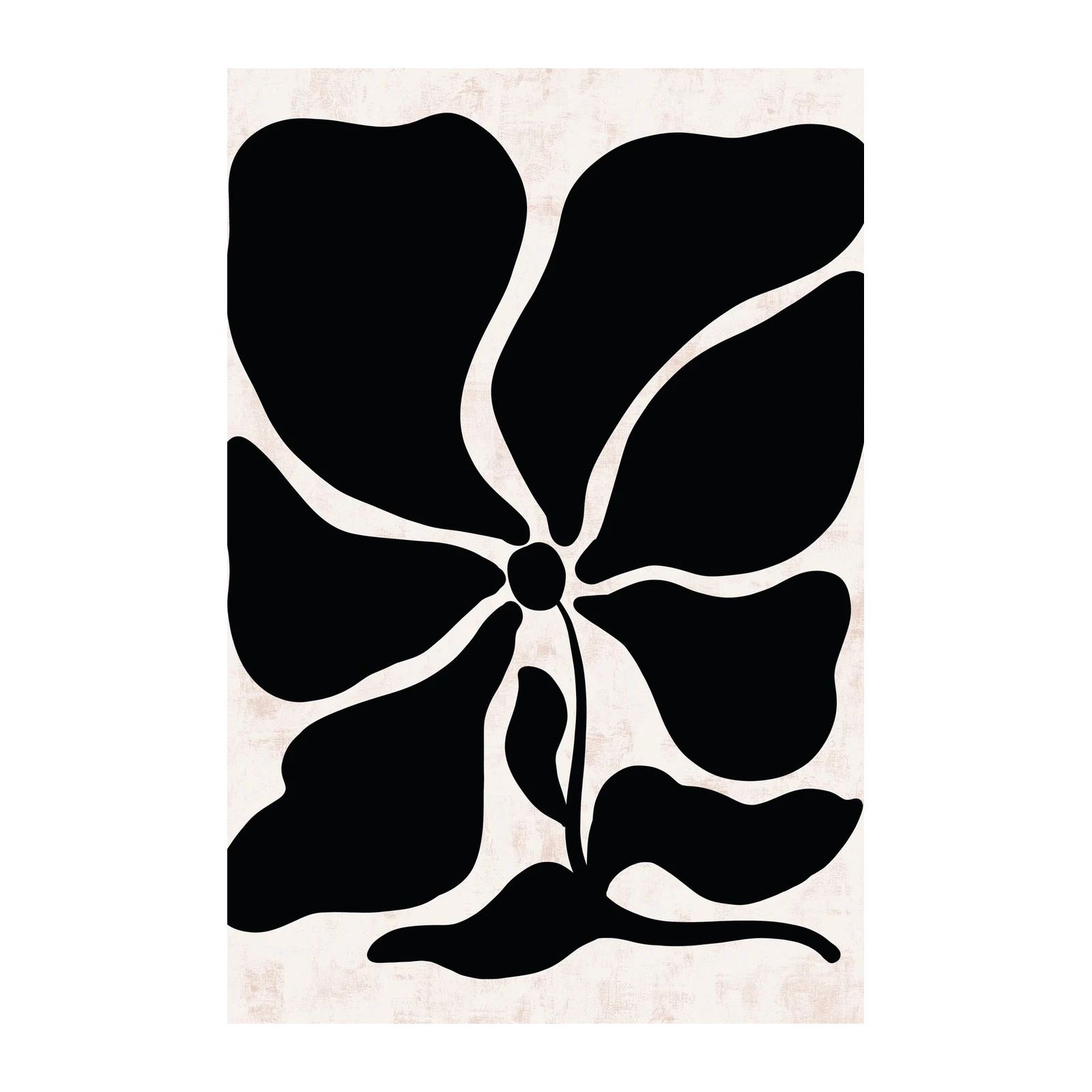 Bold Black Floral Abstract Wall Art