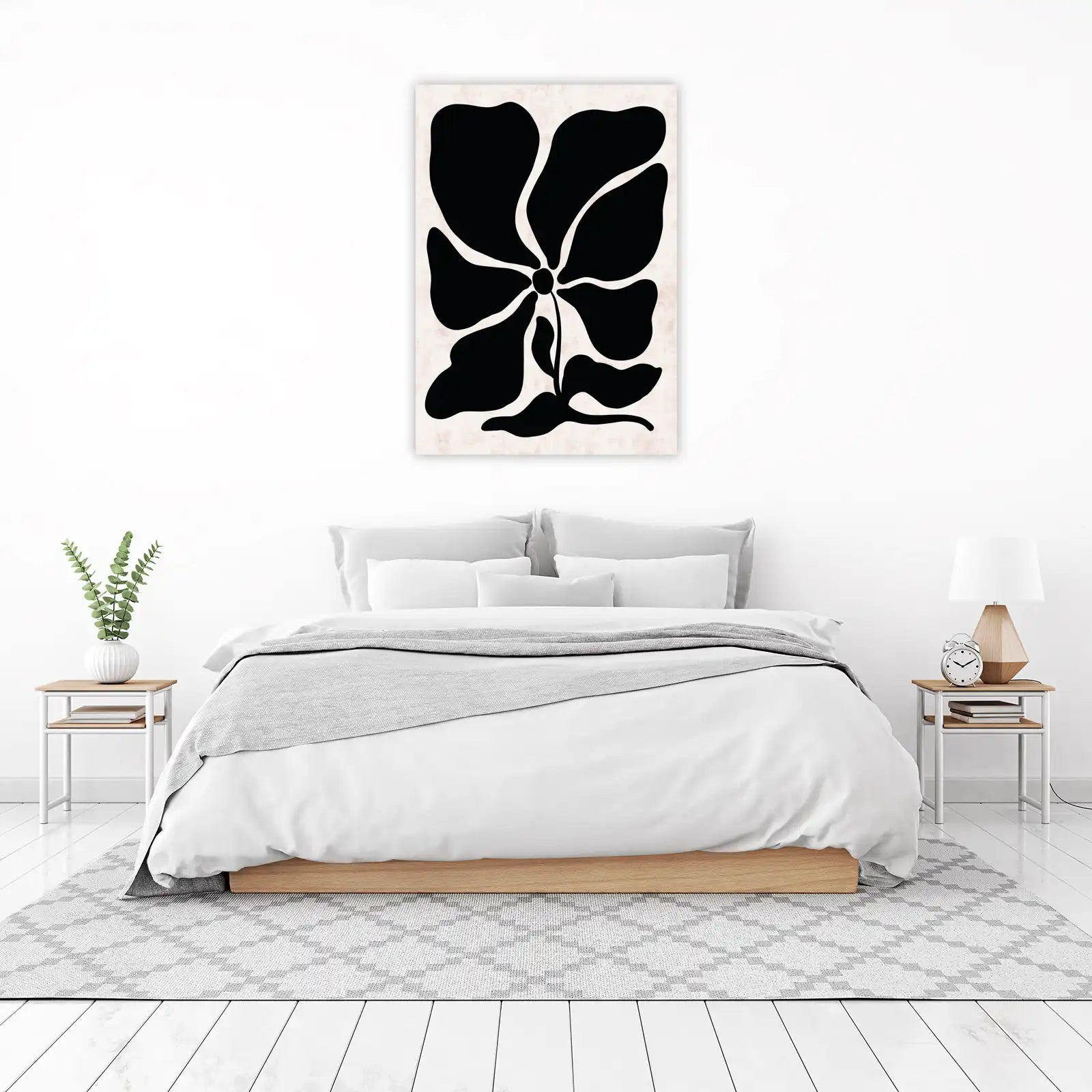 Bold Black Floral Abstract Wall Art