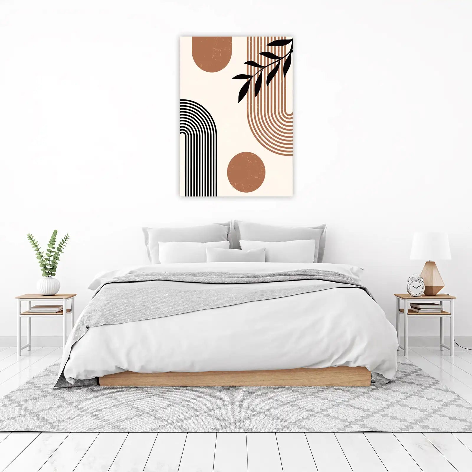 Boho Abstract Arch & Leaf Wall Art