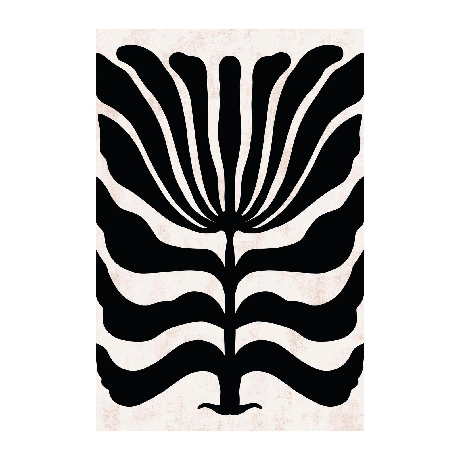 Monochrome Botanical Mid-Century Modern Wall Art
