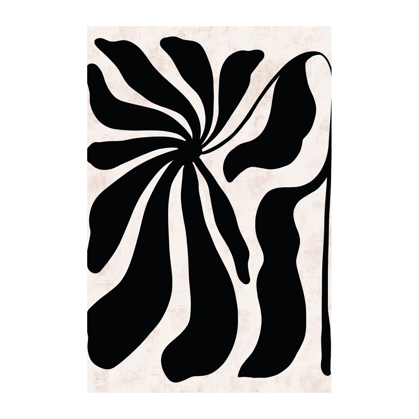 Abstract Black Floral Wall Art