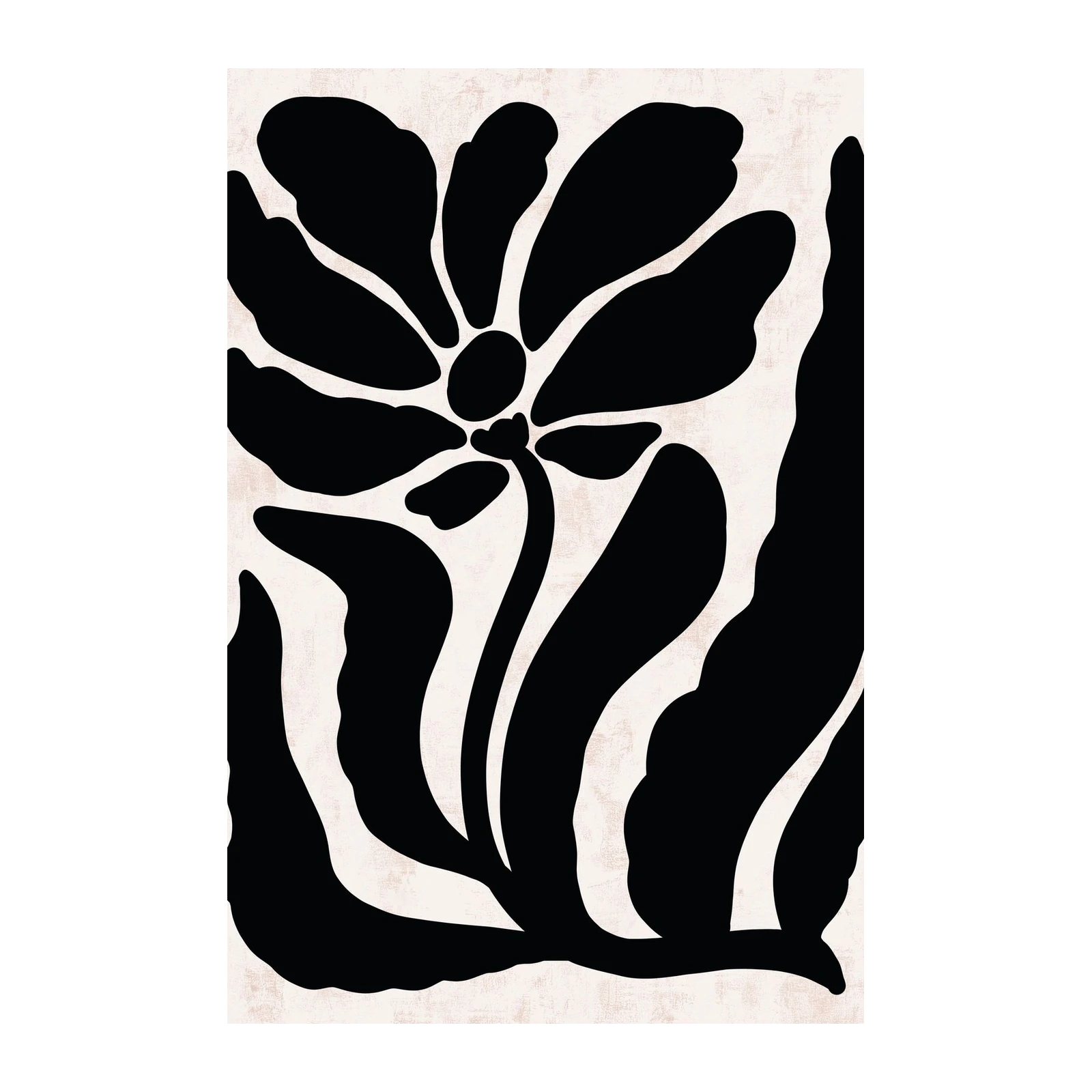 Bold Black Floral Abstract Matisse Style Wall Art