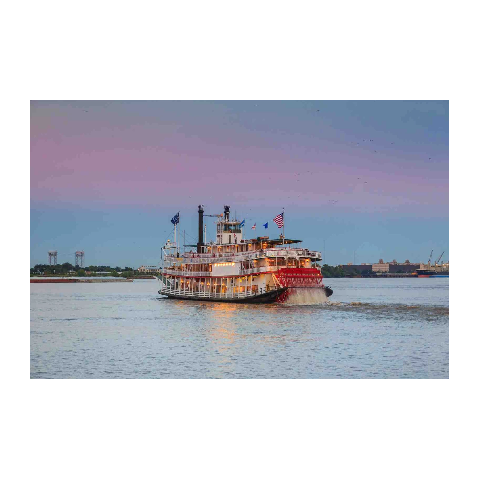 Majestic Riverboat Sunset Wall Art