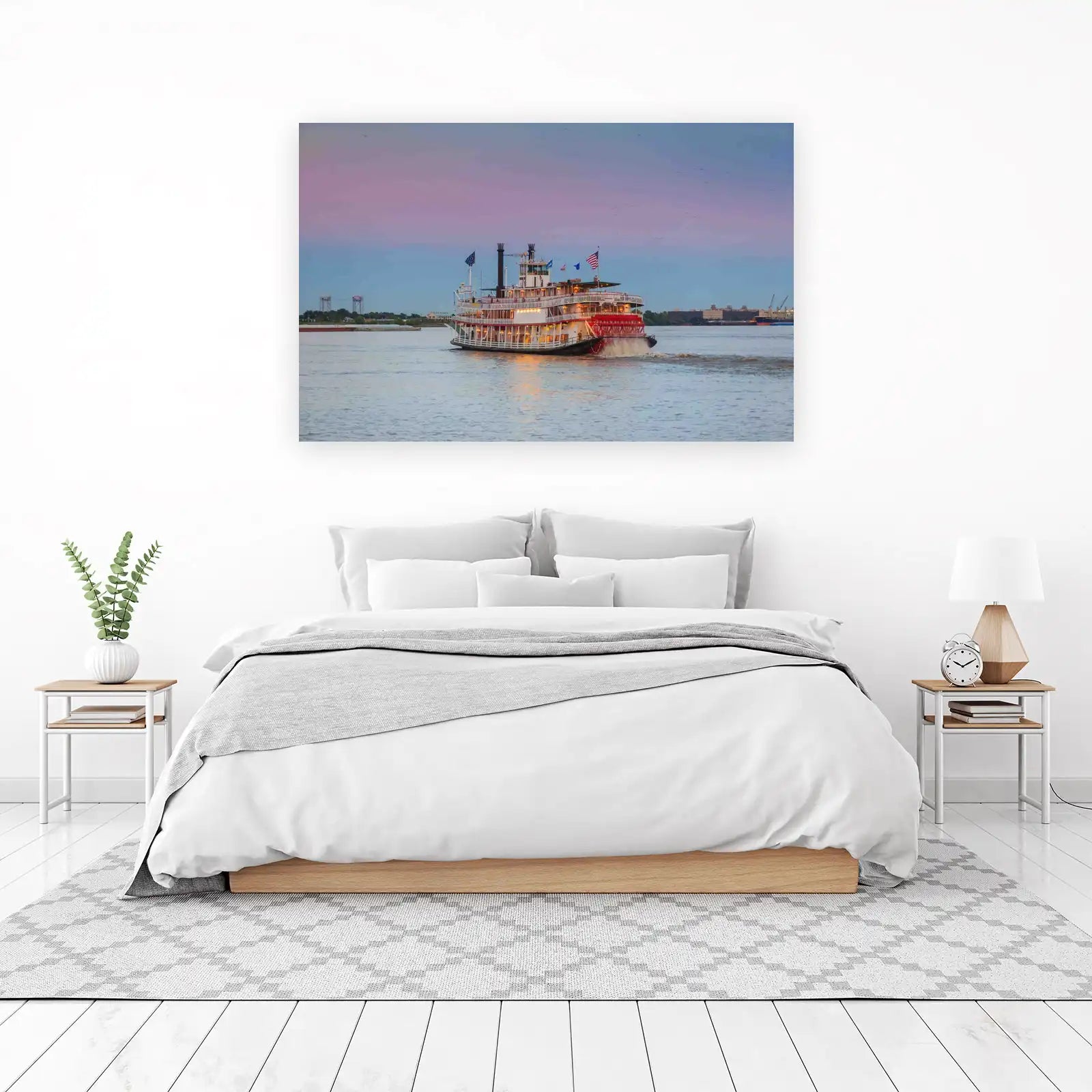 Majestic Riverboat Sunset Wall Art