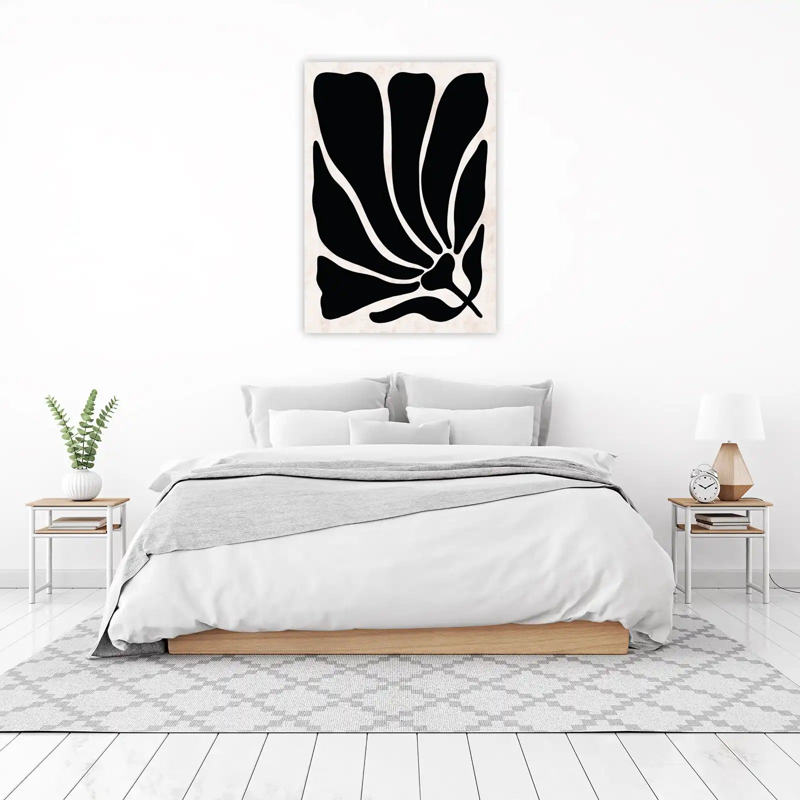 Bold Black Floral Abstract Wall Art