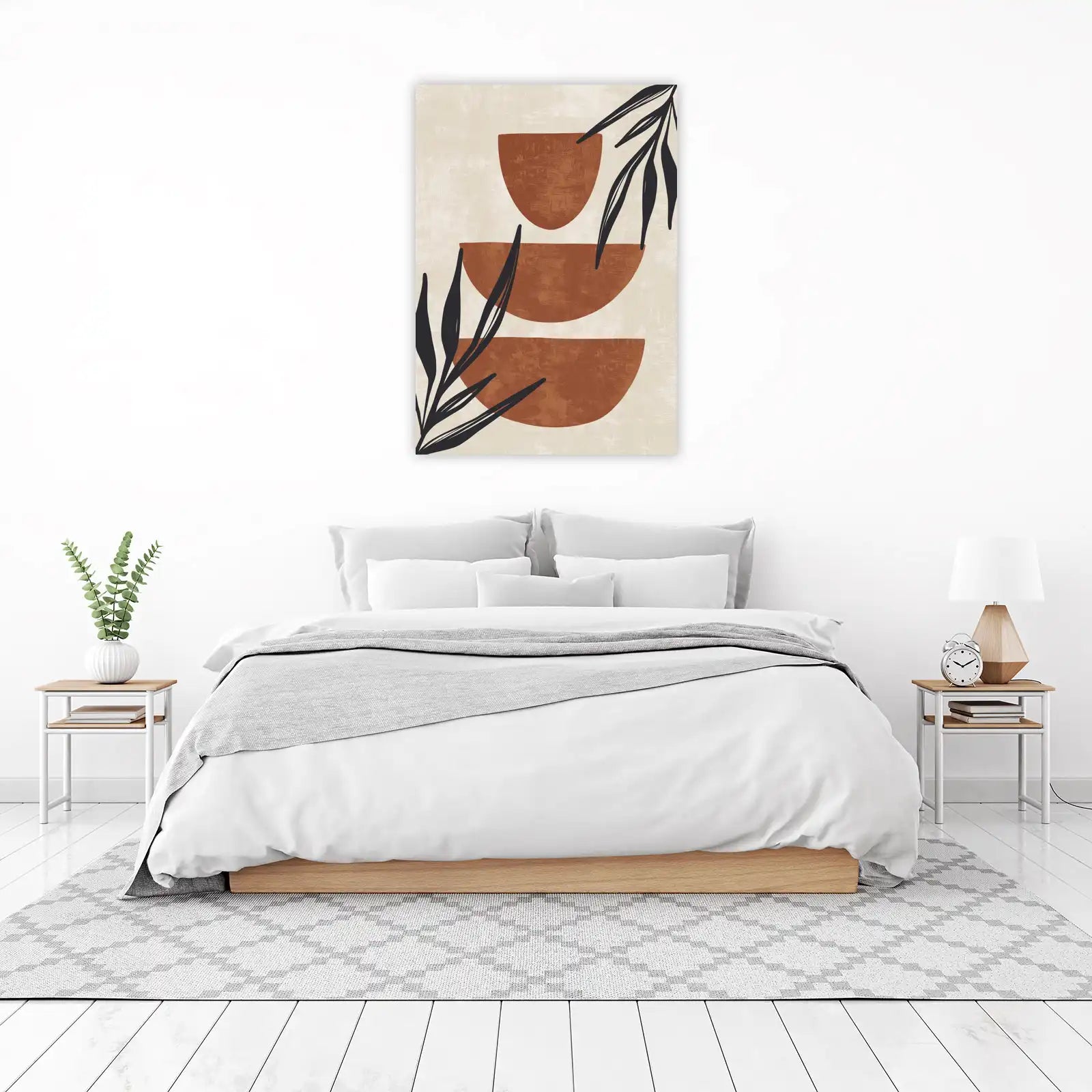 Boho Abstract Terracotta Leaf Wall Art