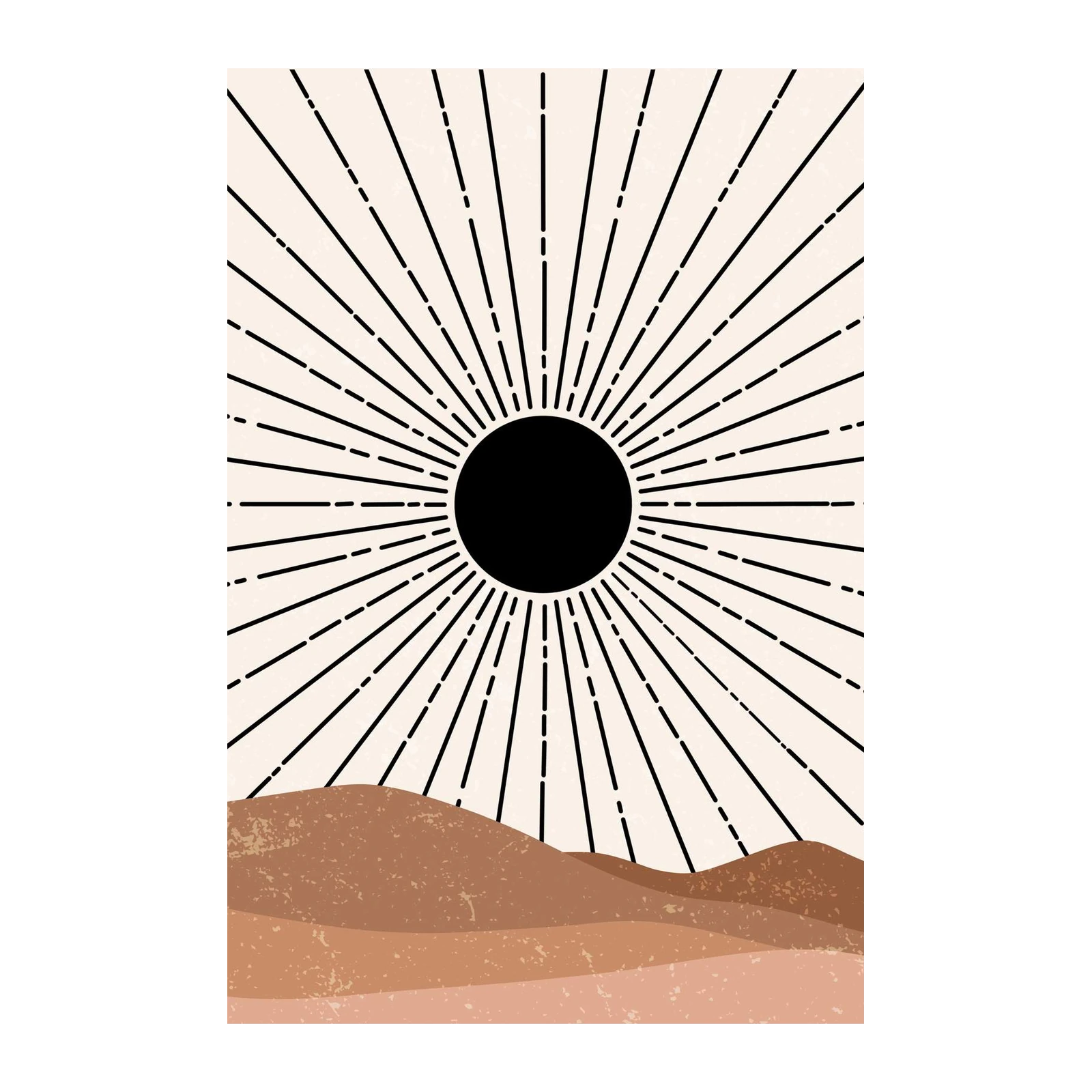 Boho Sun Desert Landscape Wall Art