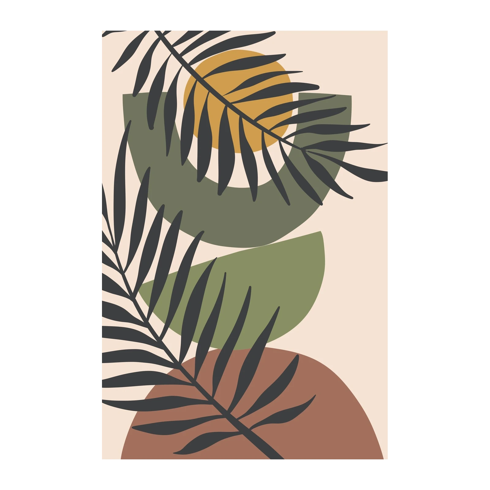 Abstract Palm Leaf Mid Century Modern Wall Art