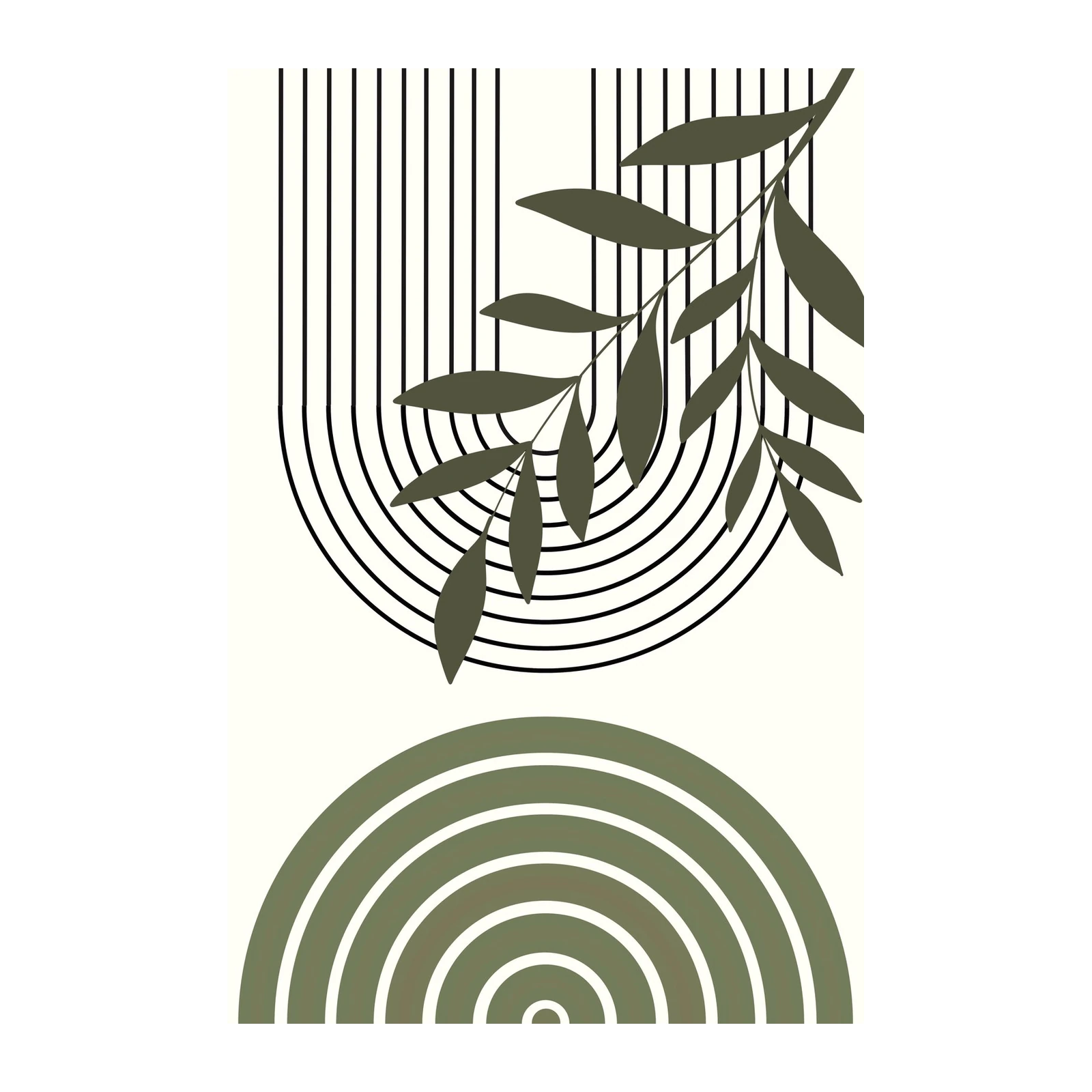 Mid Century Modern Botanical Arch Wall Art