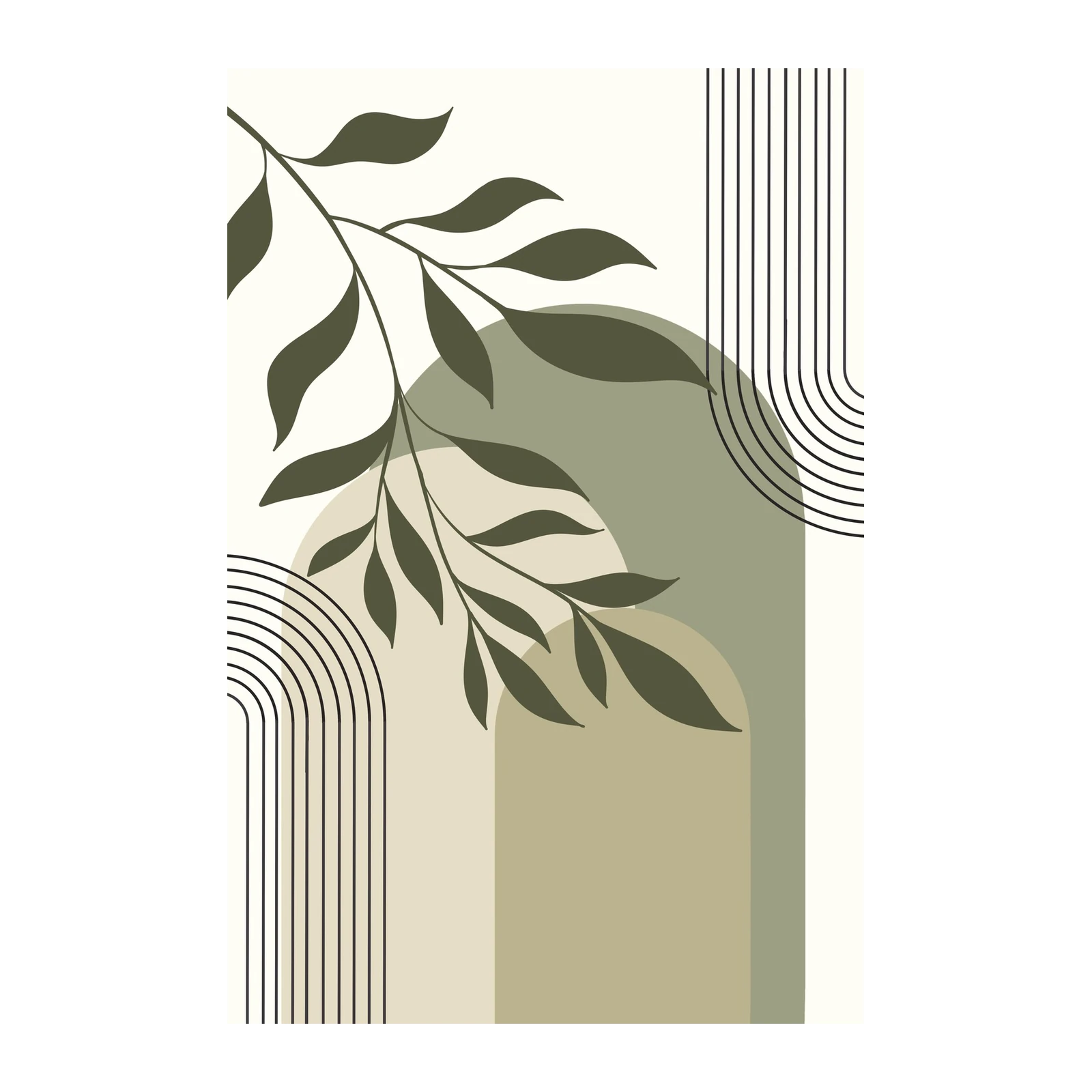 Boho Leaf Arches Wall Art