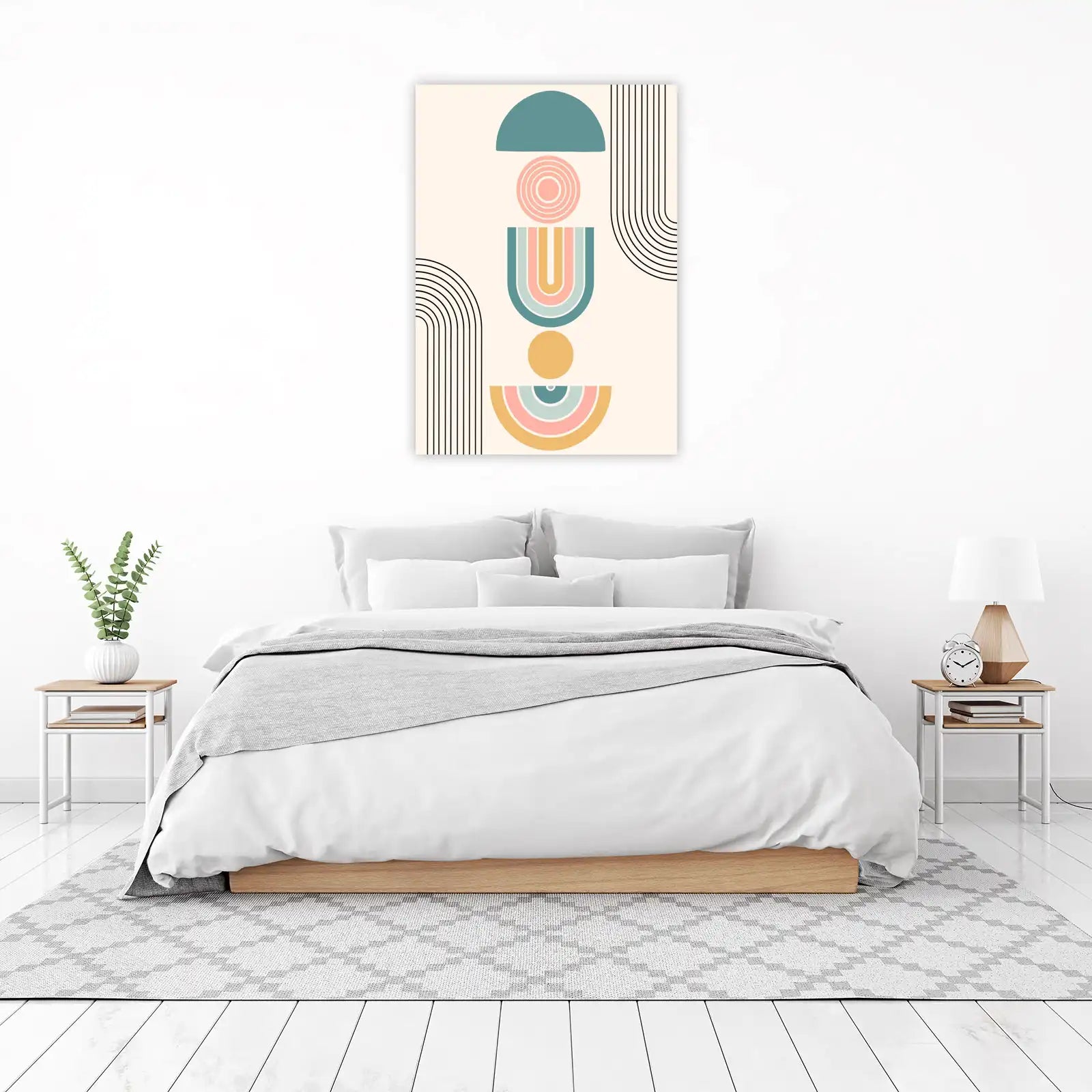 Boho Geometric Rainbow Wall Art