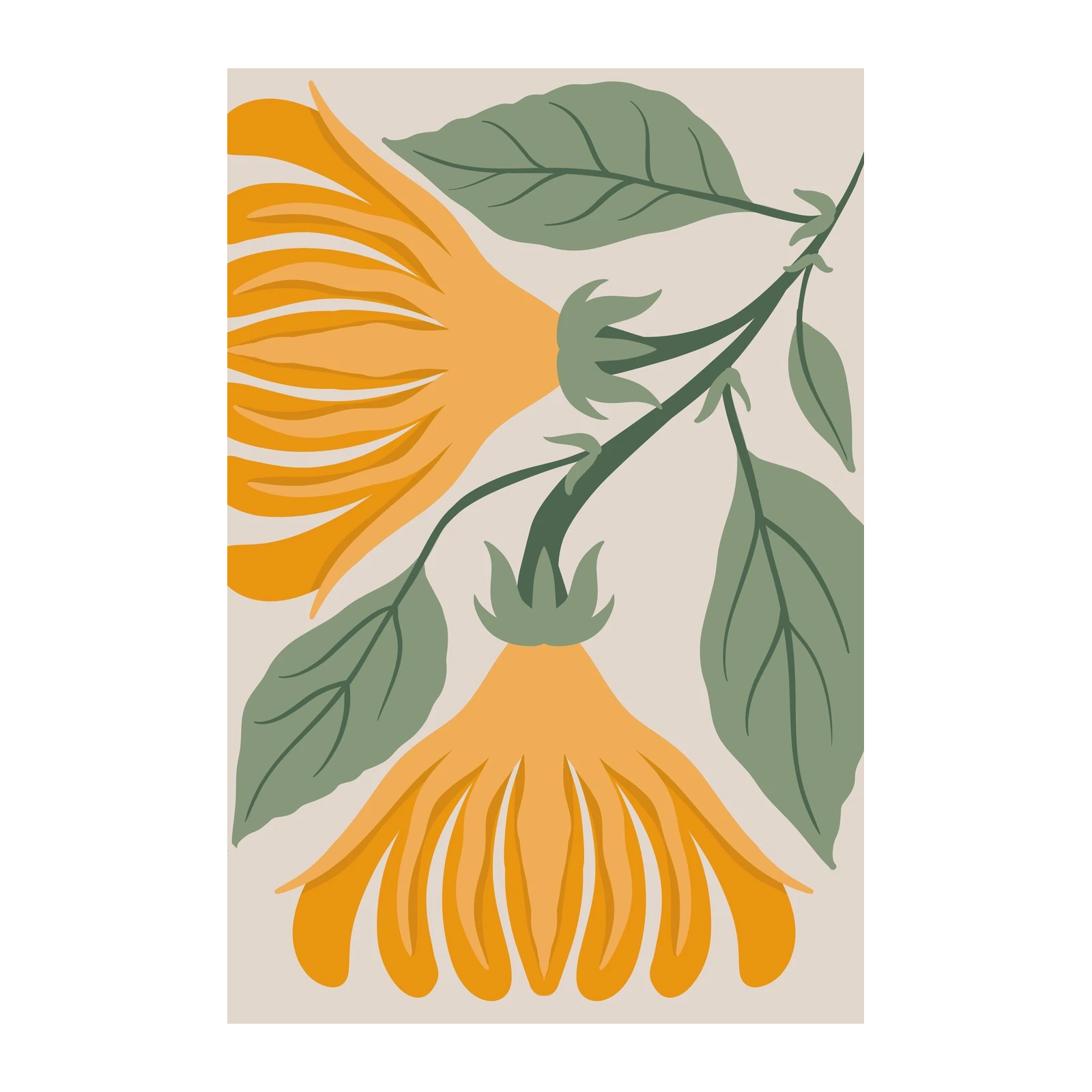 Golden Bloom Botanical Wall Art Wall Art