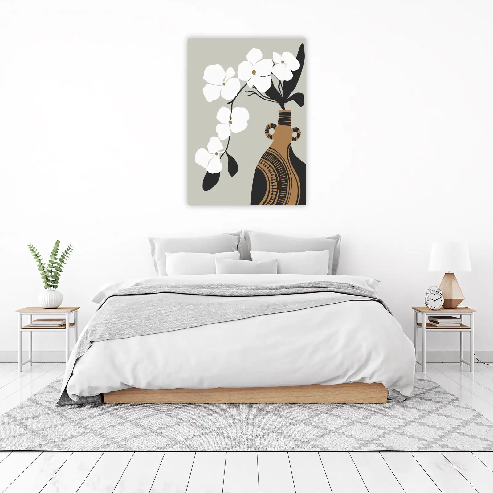 Modern Botanical Orchid Vase Wall Art