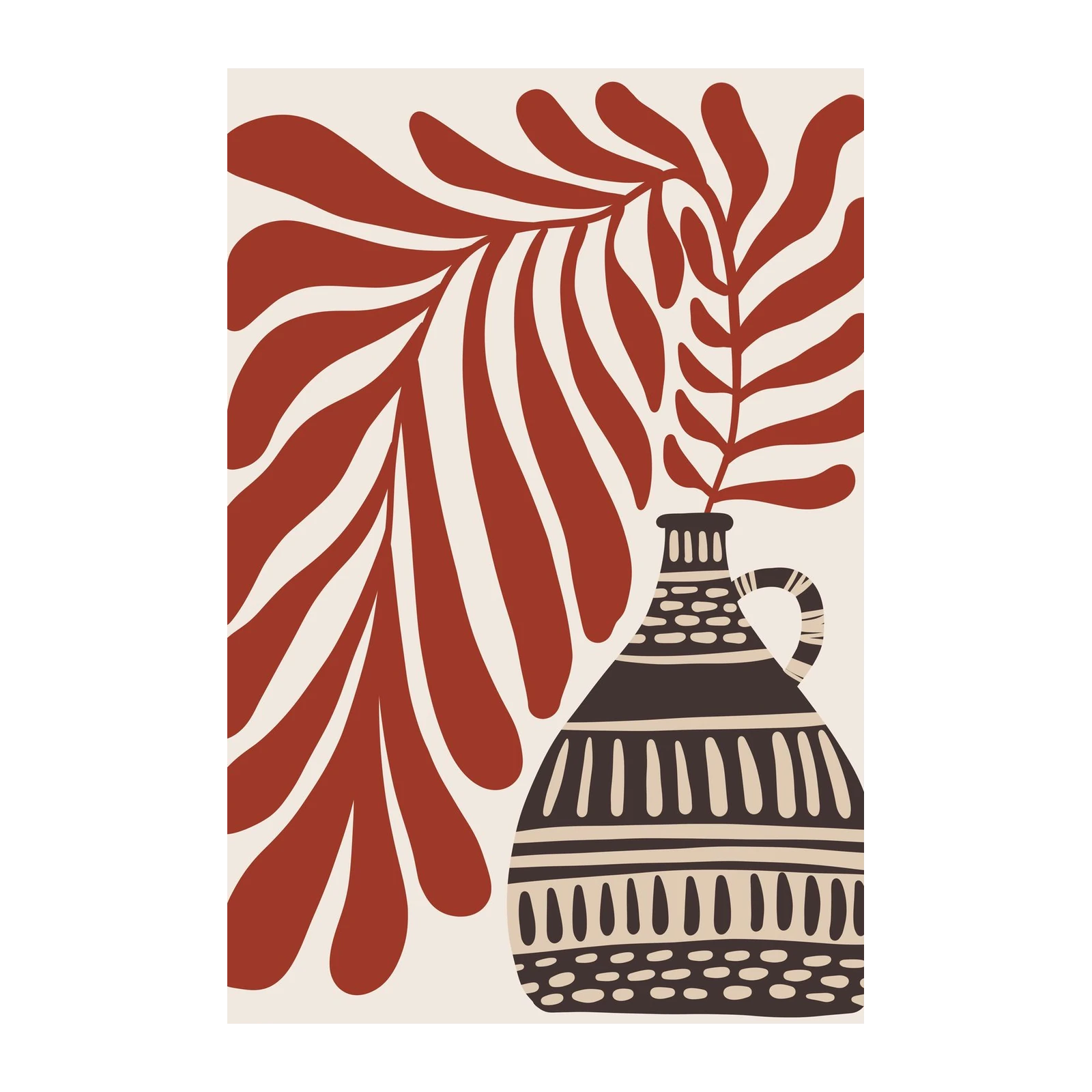 Boho Botanical Vase Terracotta Wall Art