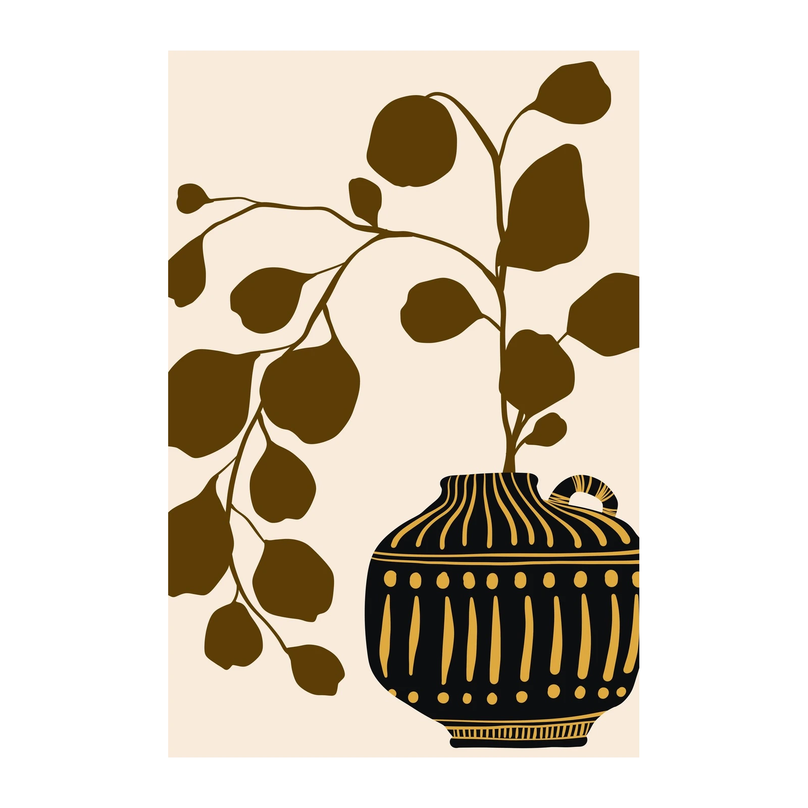 Eucalyptus Vase Boho Minimalist Wall Art