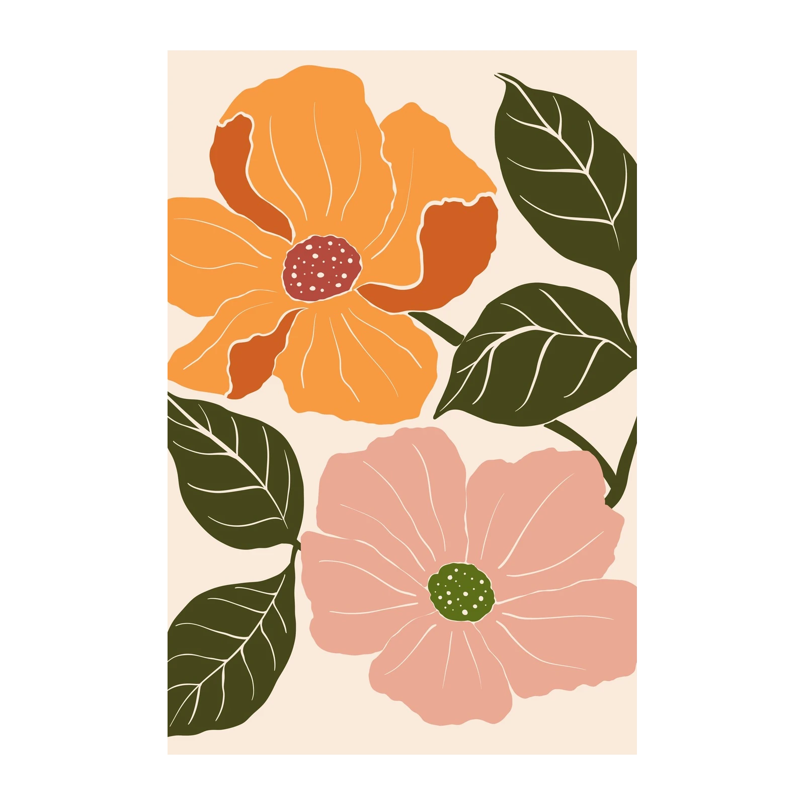 Boho Floral Wall Art - Modern Wall Art