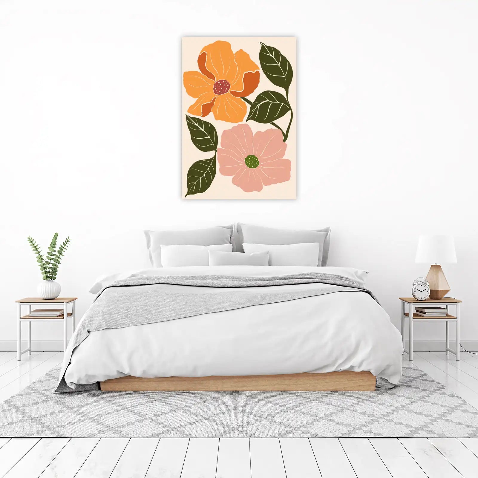 Boho Floral Wall Art - Modern Wall Art