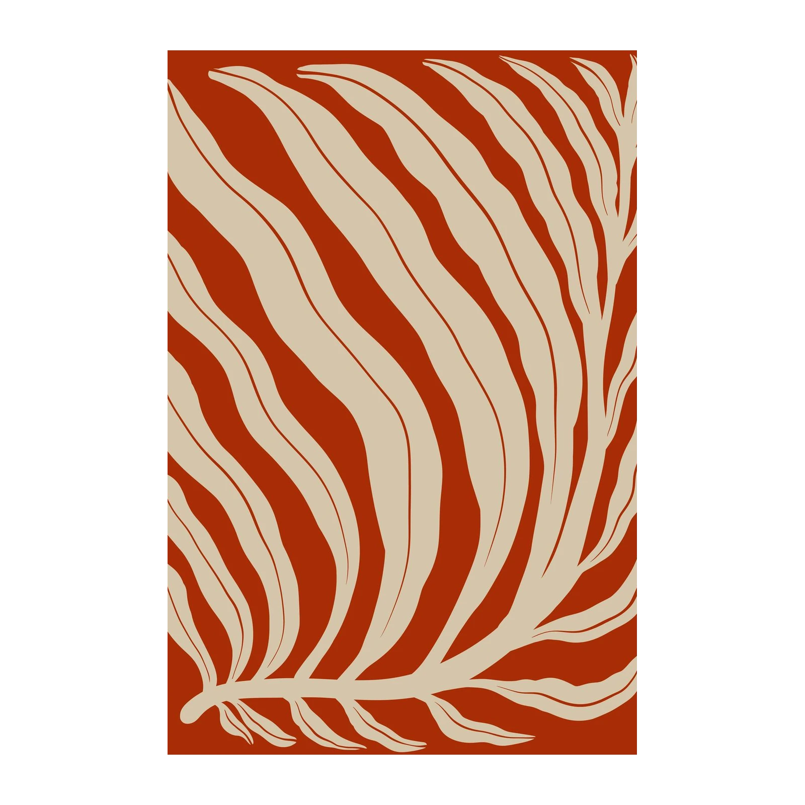 Abstract Botanical Terracotta Wall Art