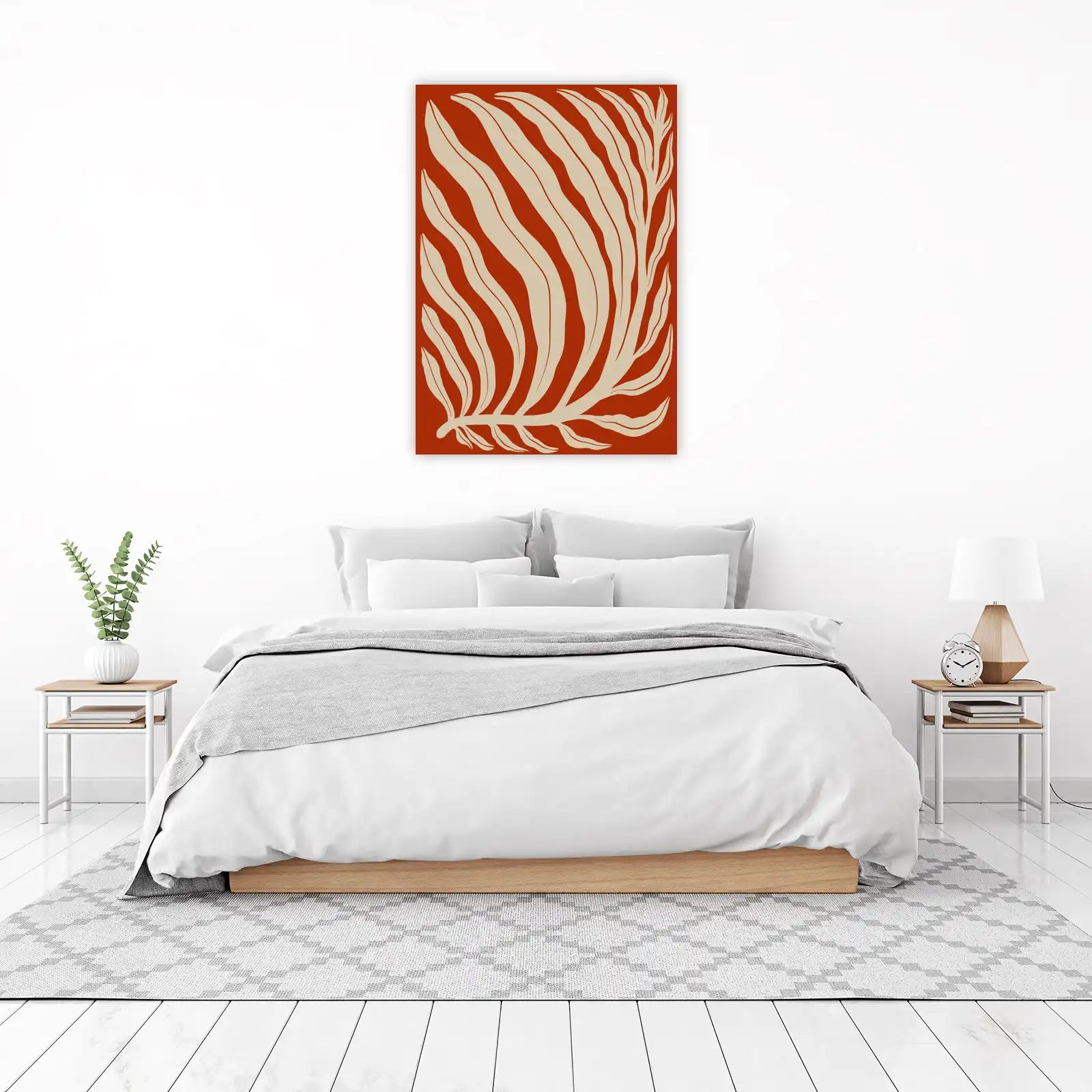 Abstract Botanical Terracotta Wall Art