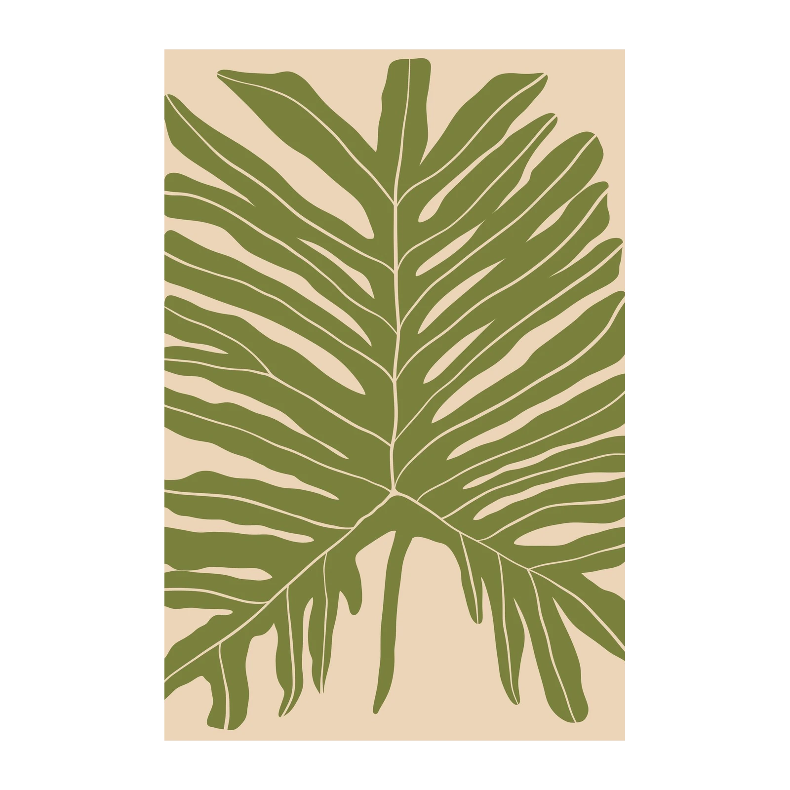 Minimalist Green Leaf Nature Wall Art