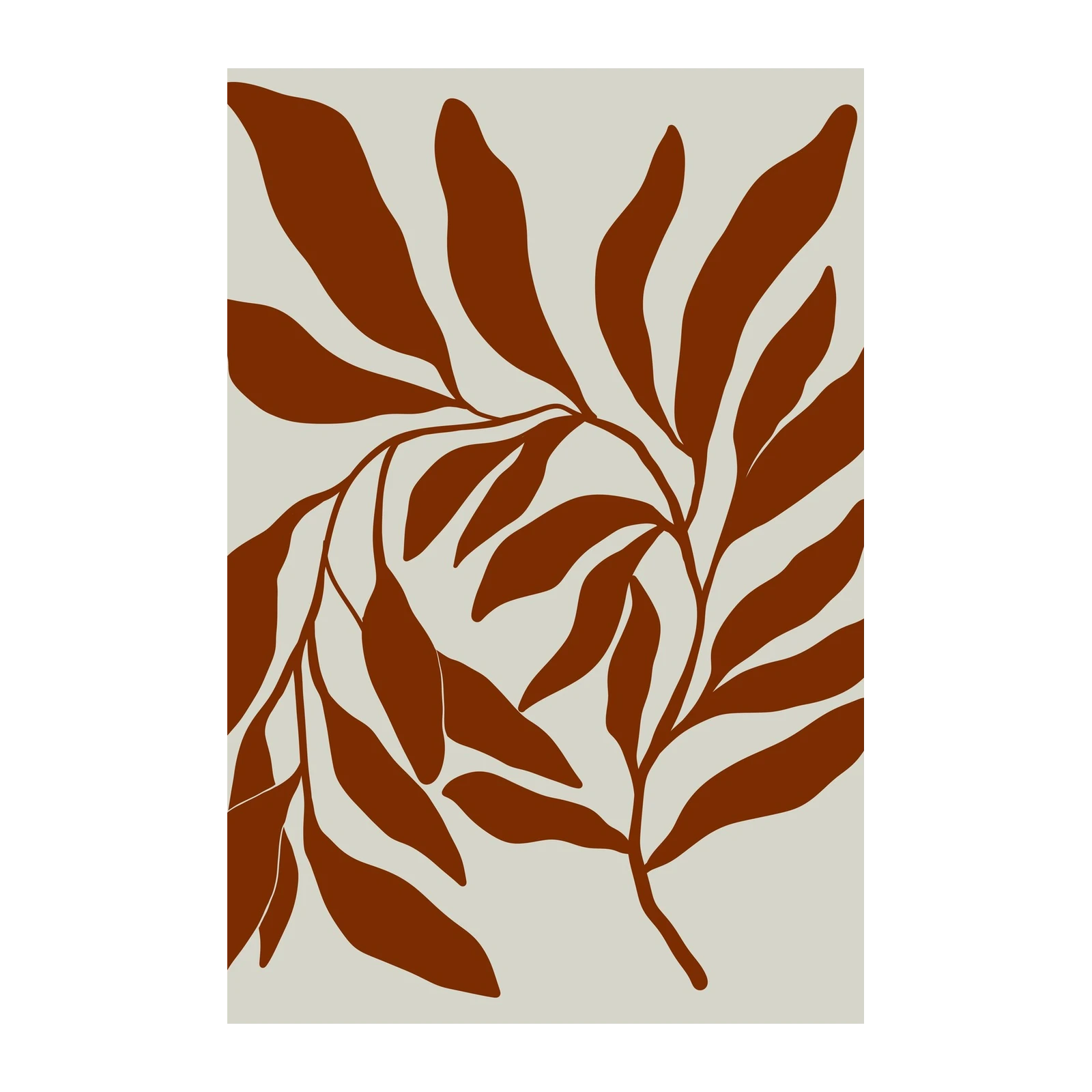 Abstract Botanical Terracotta Leaf Wall Art