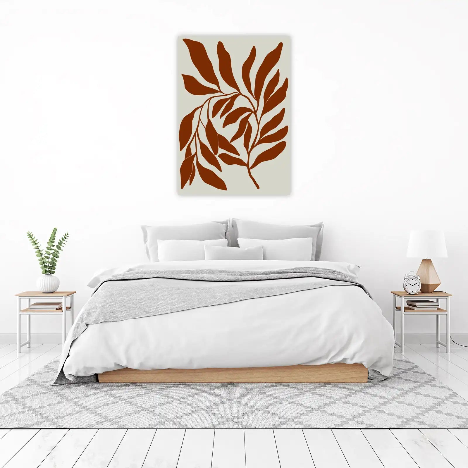 Abstract Botanical Terracotta Leaf Wall Art