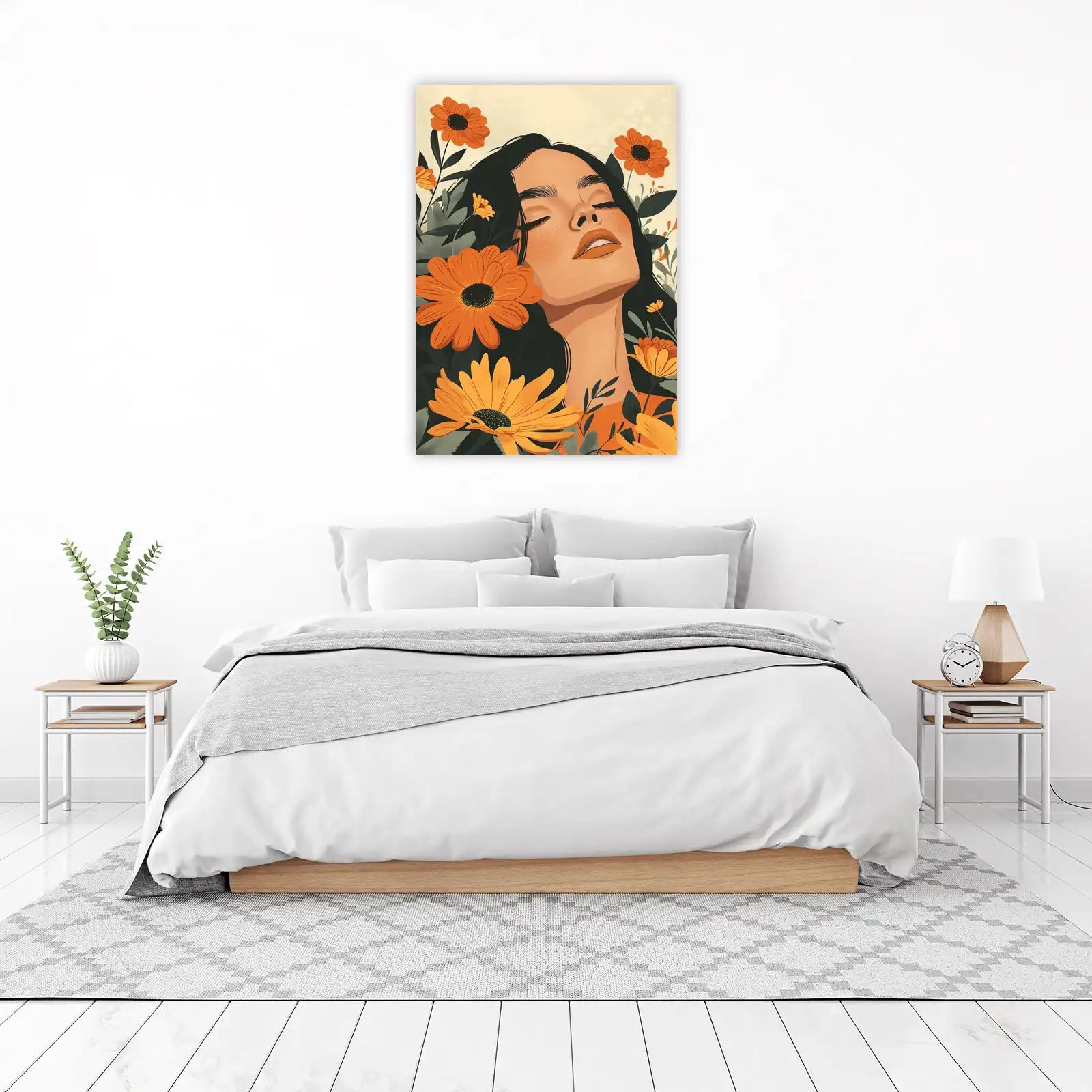 Serene Floral Portrait Wall Art