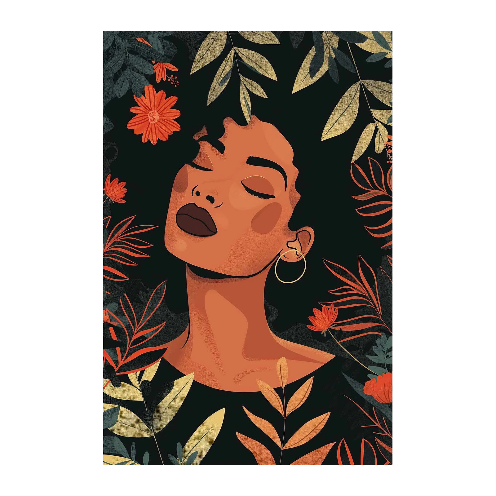 Serene Bloom Portrait Wall Art