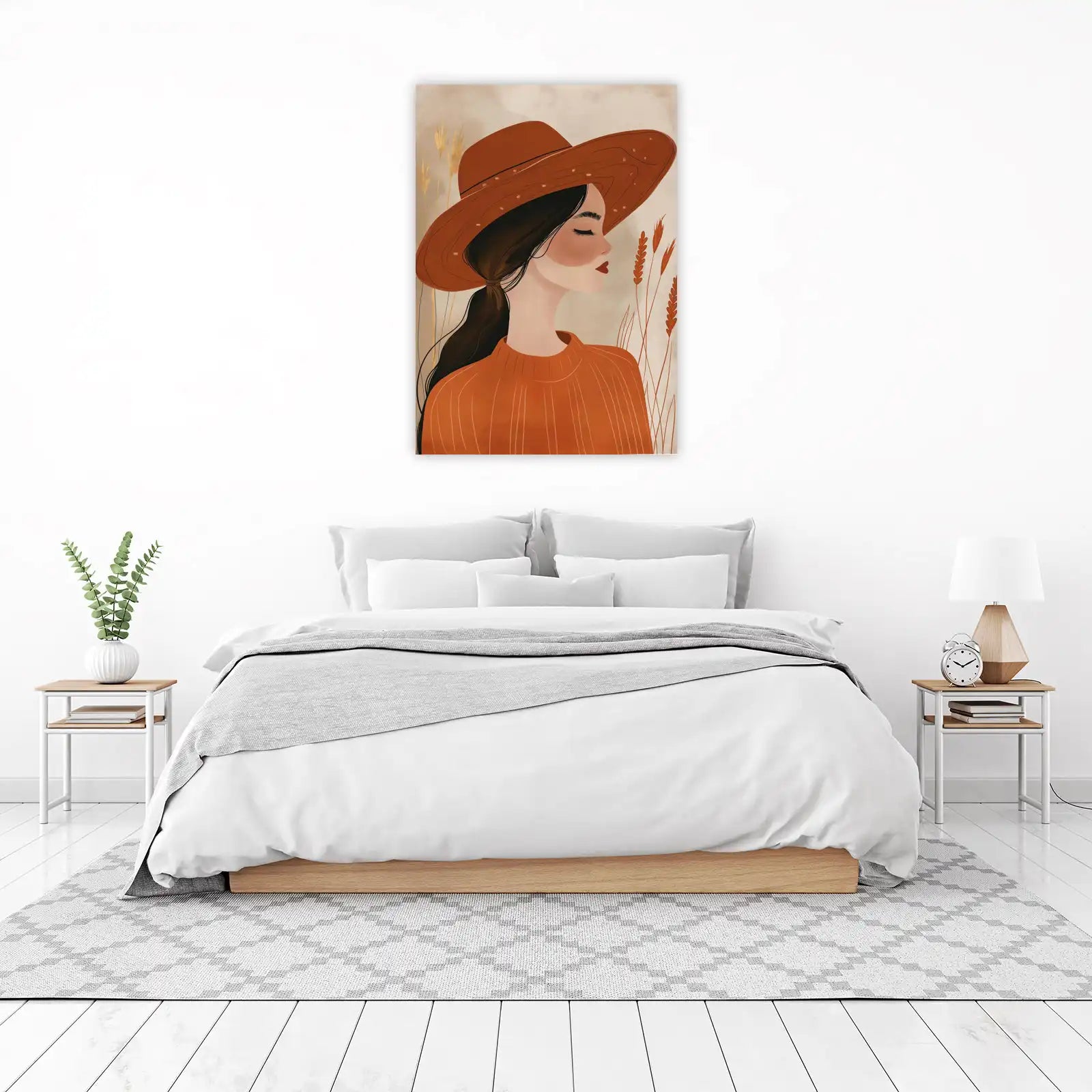 Bohemian Chic Woman Hat Wall Art