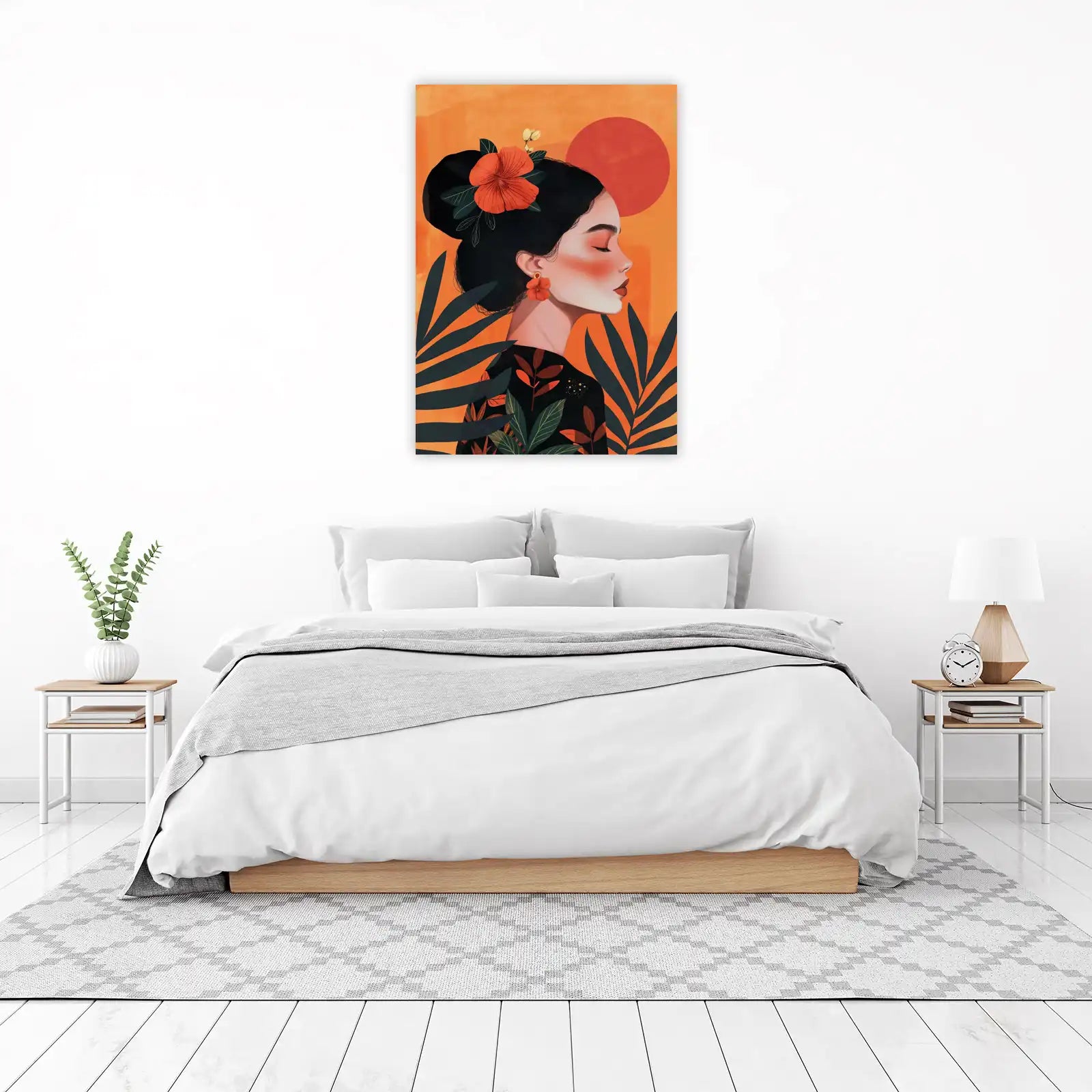 Bohemian Chic Floral Portrait Wall Art
