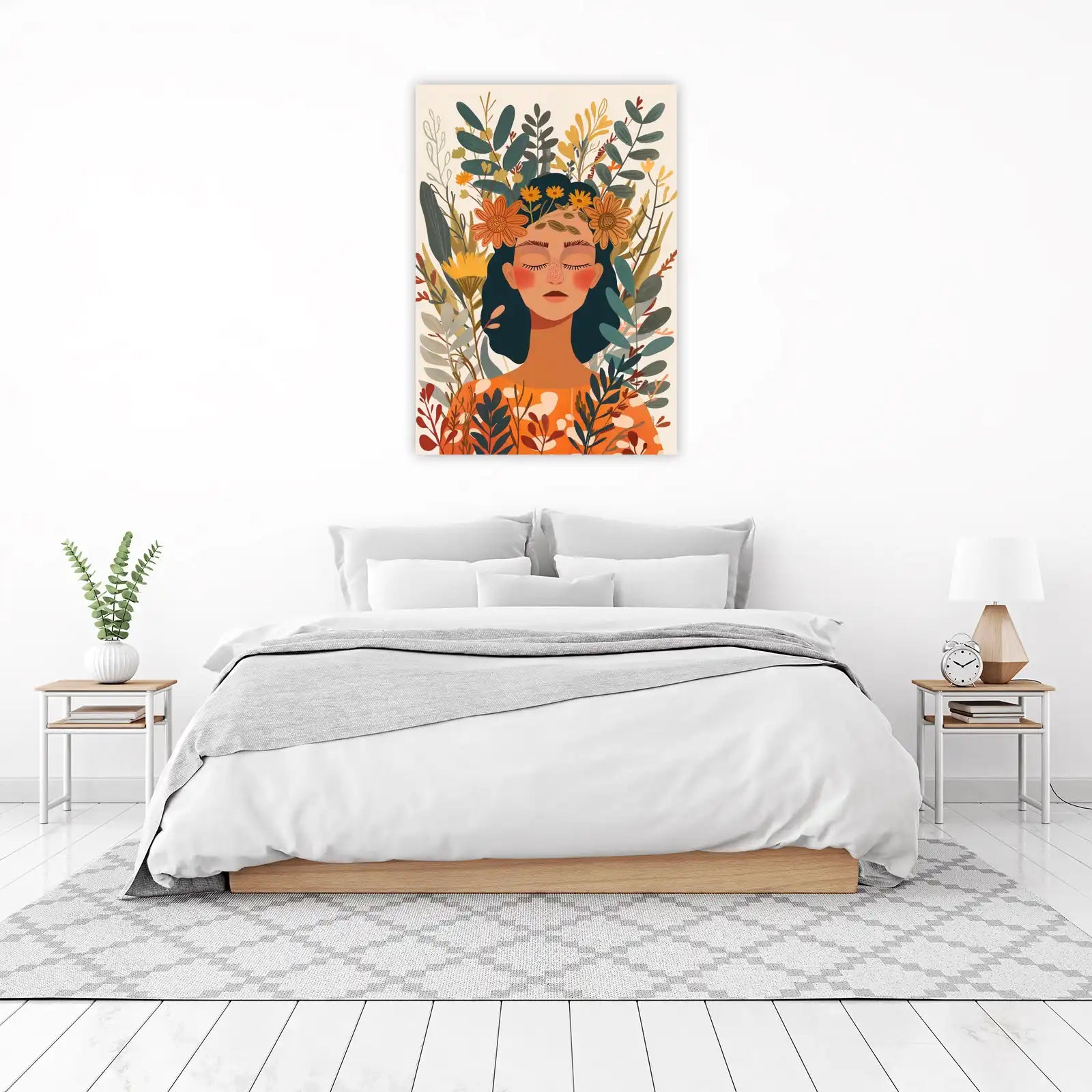 Serene Bloom Portrait Floral Art Wall Art