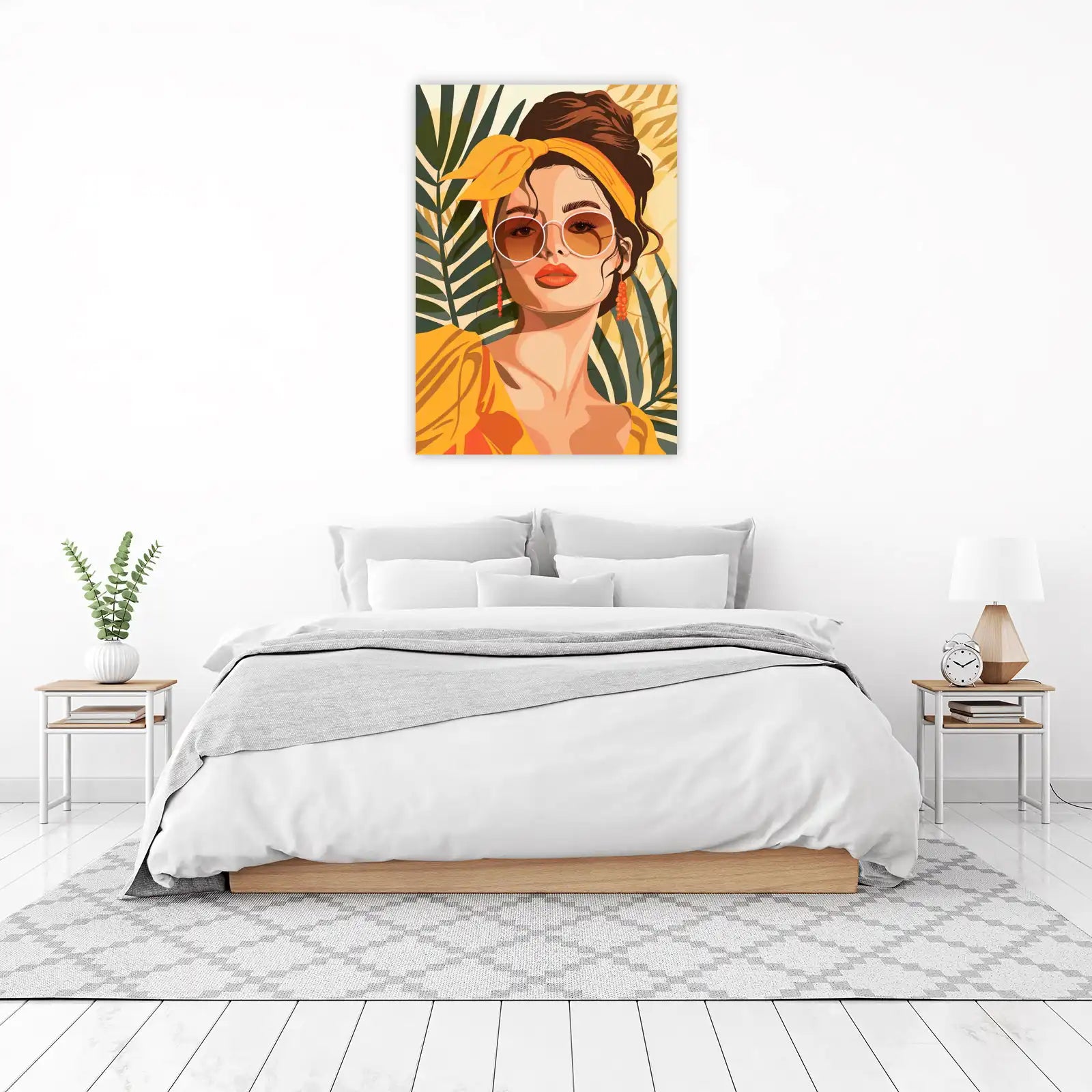 Vibrant Tropical Chic Woman Wall Art