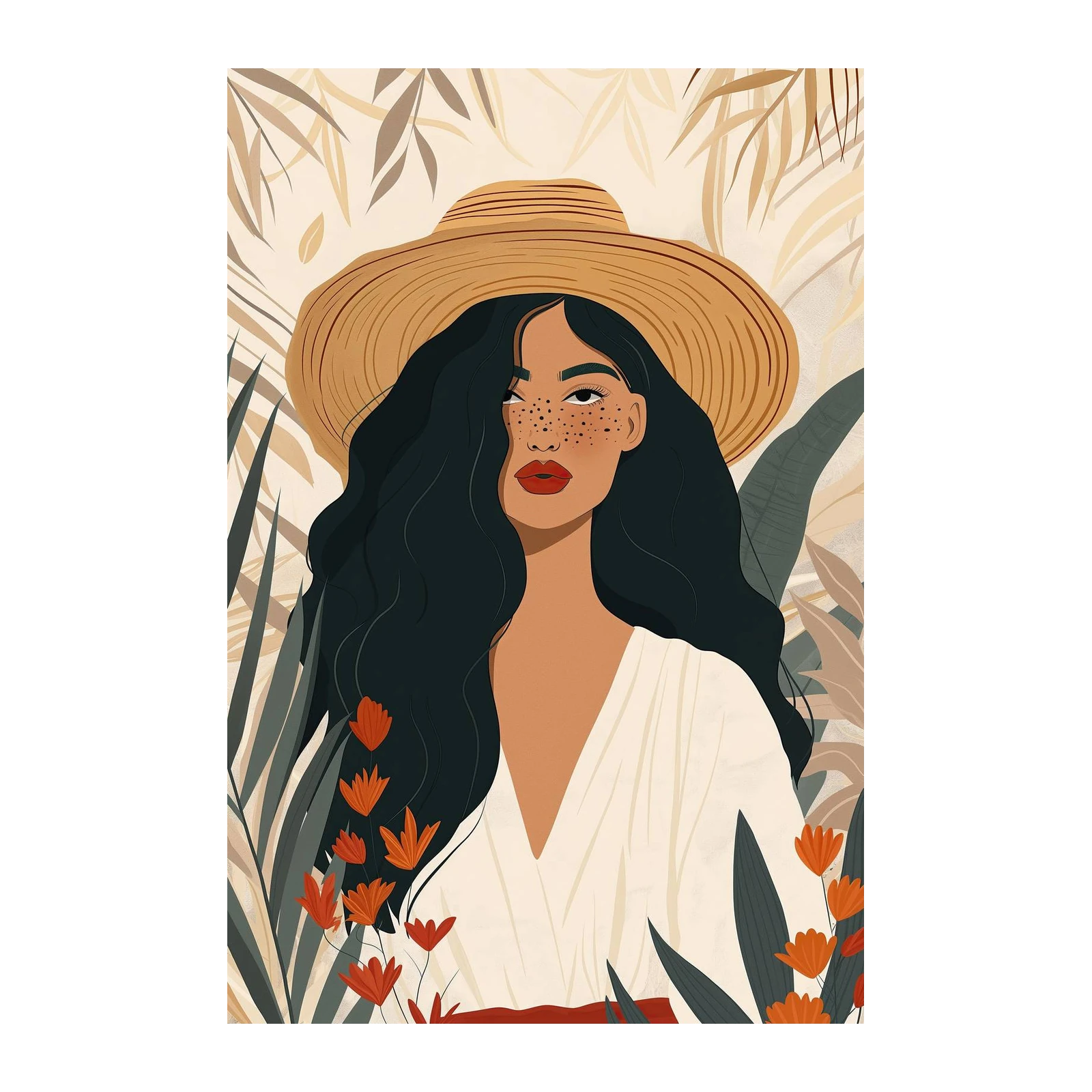 Bohemian Sun-Kissed Woman Wall Art