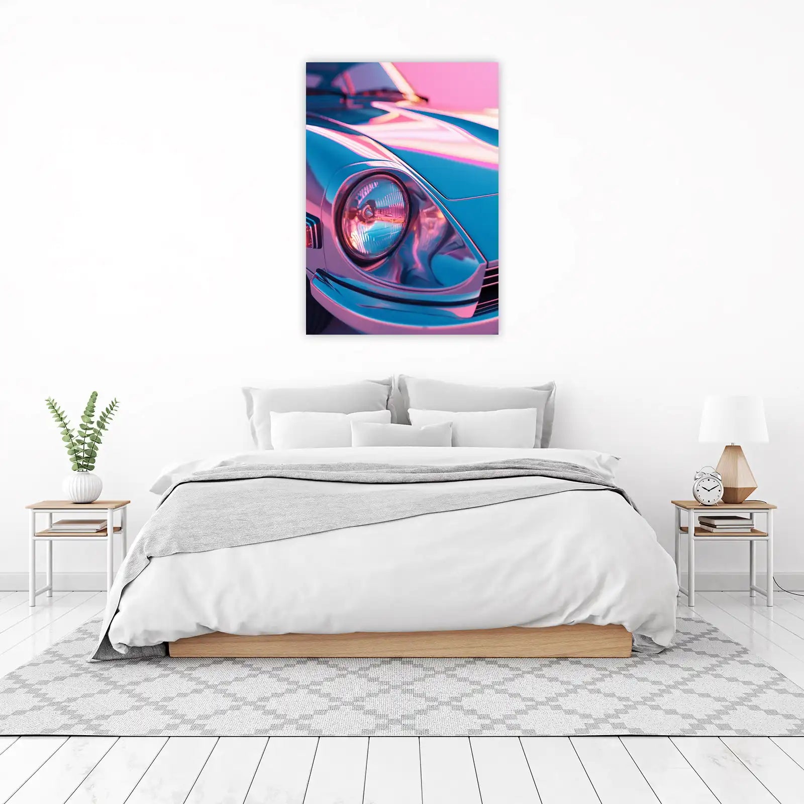 Retro Car Headlight Neon Glow Wall Art