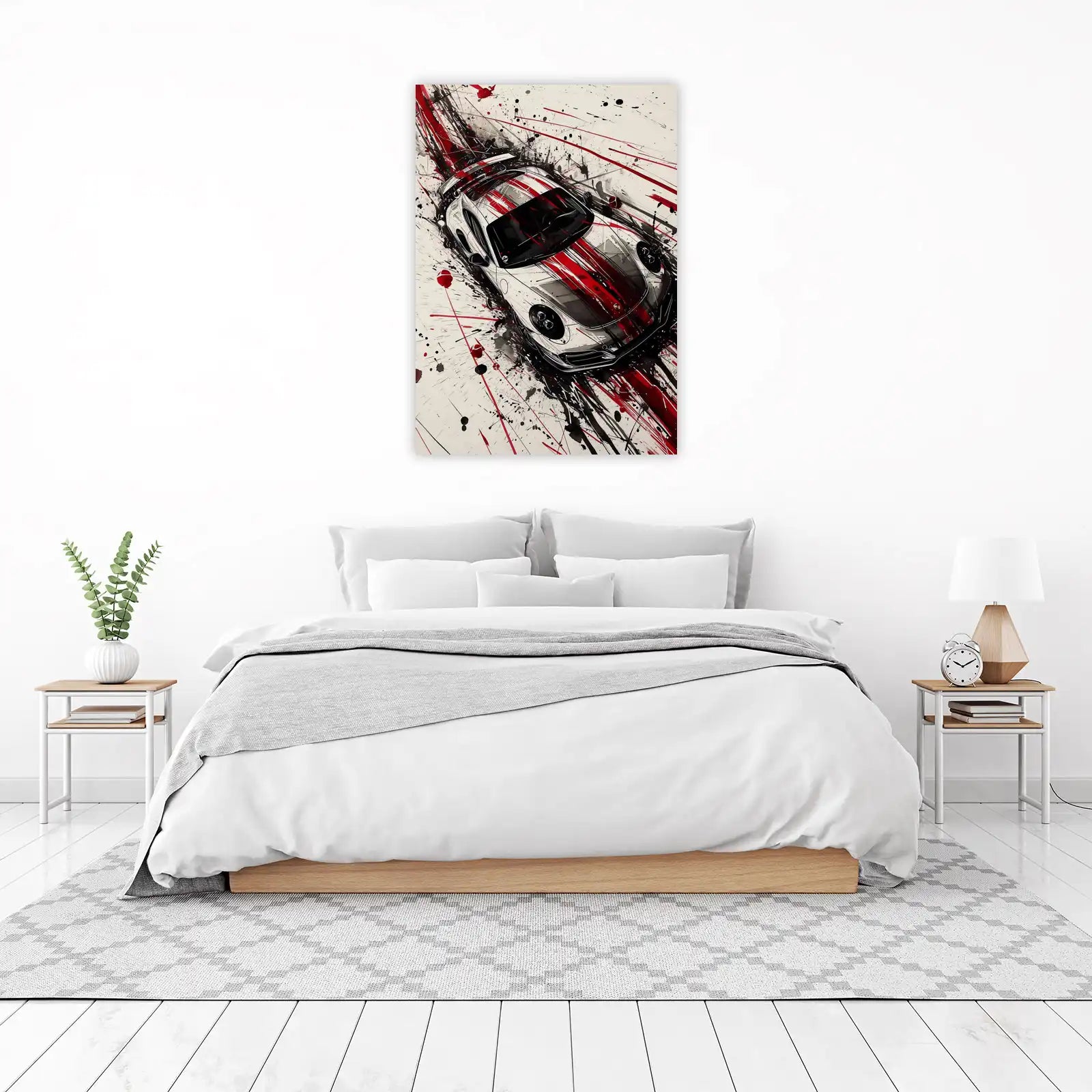 Dynamic Red & Black Porsche Wall Art