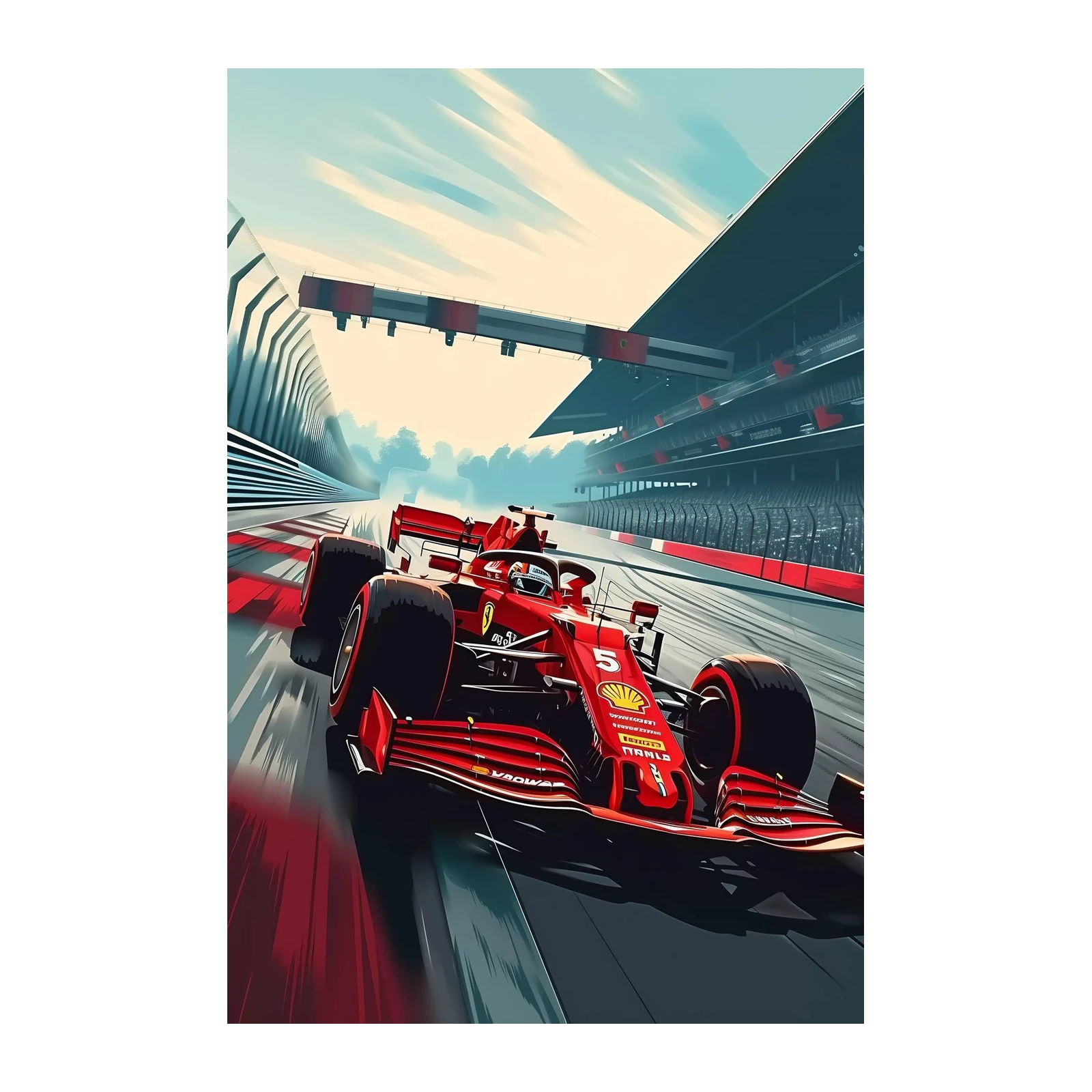Red Formula 1 Racing Car Wall Art