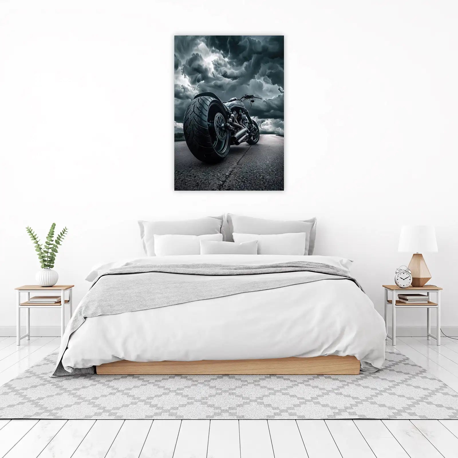 Stormy Ride Chopper Motorcycle Wall Art