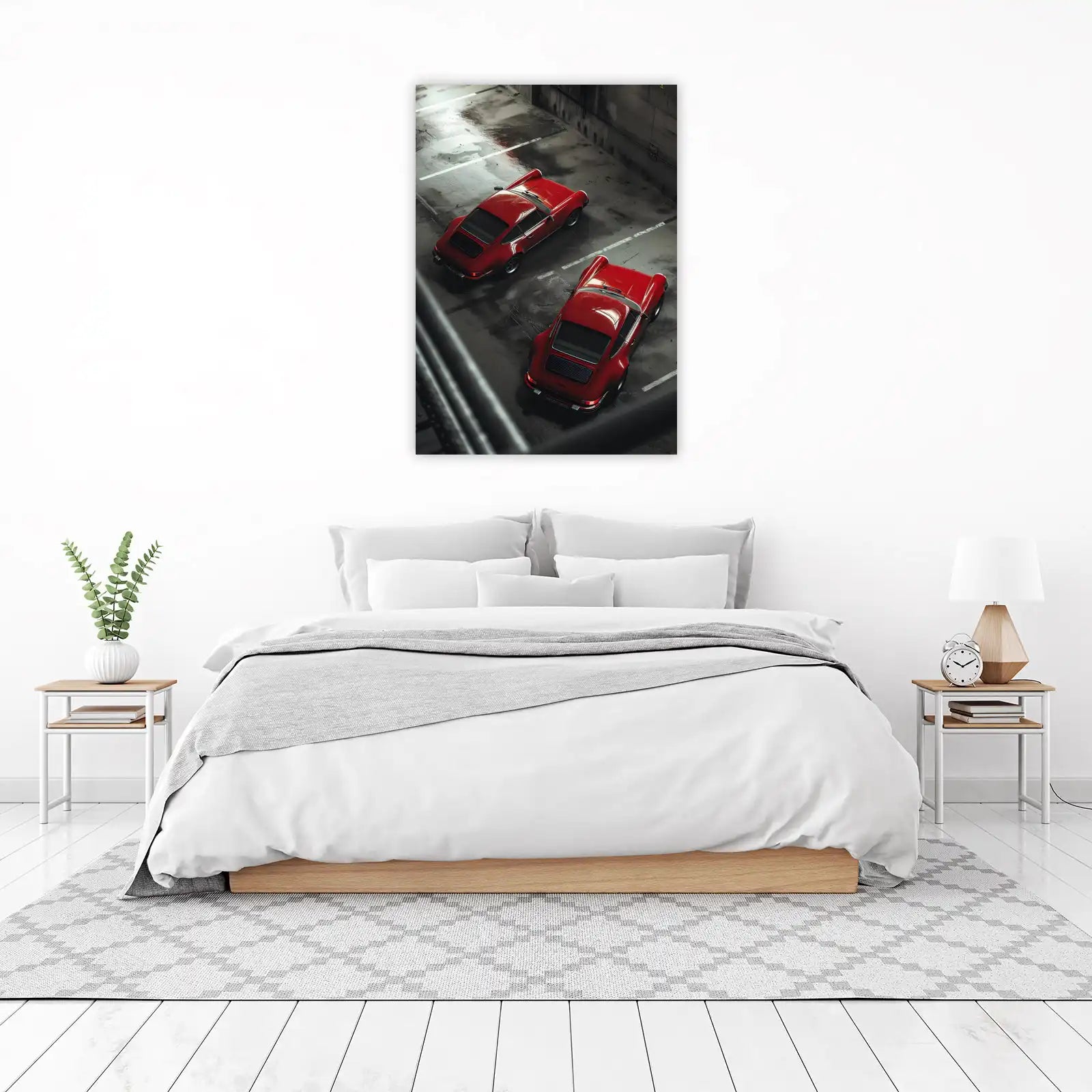 Classic Red Porsche Pair Wall Art