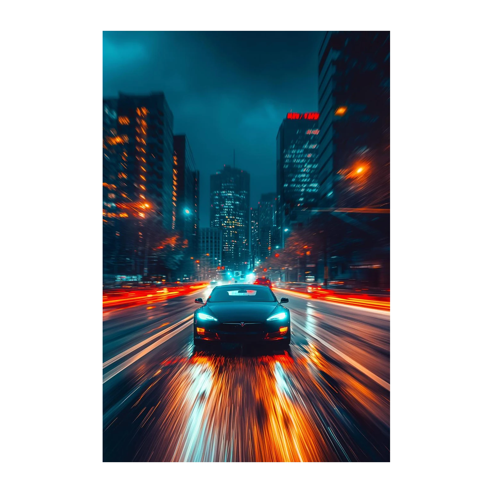 Electric Speed Cityscape Wall Art