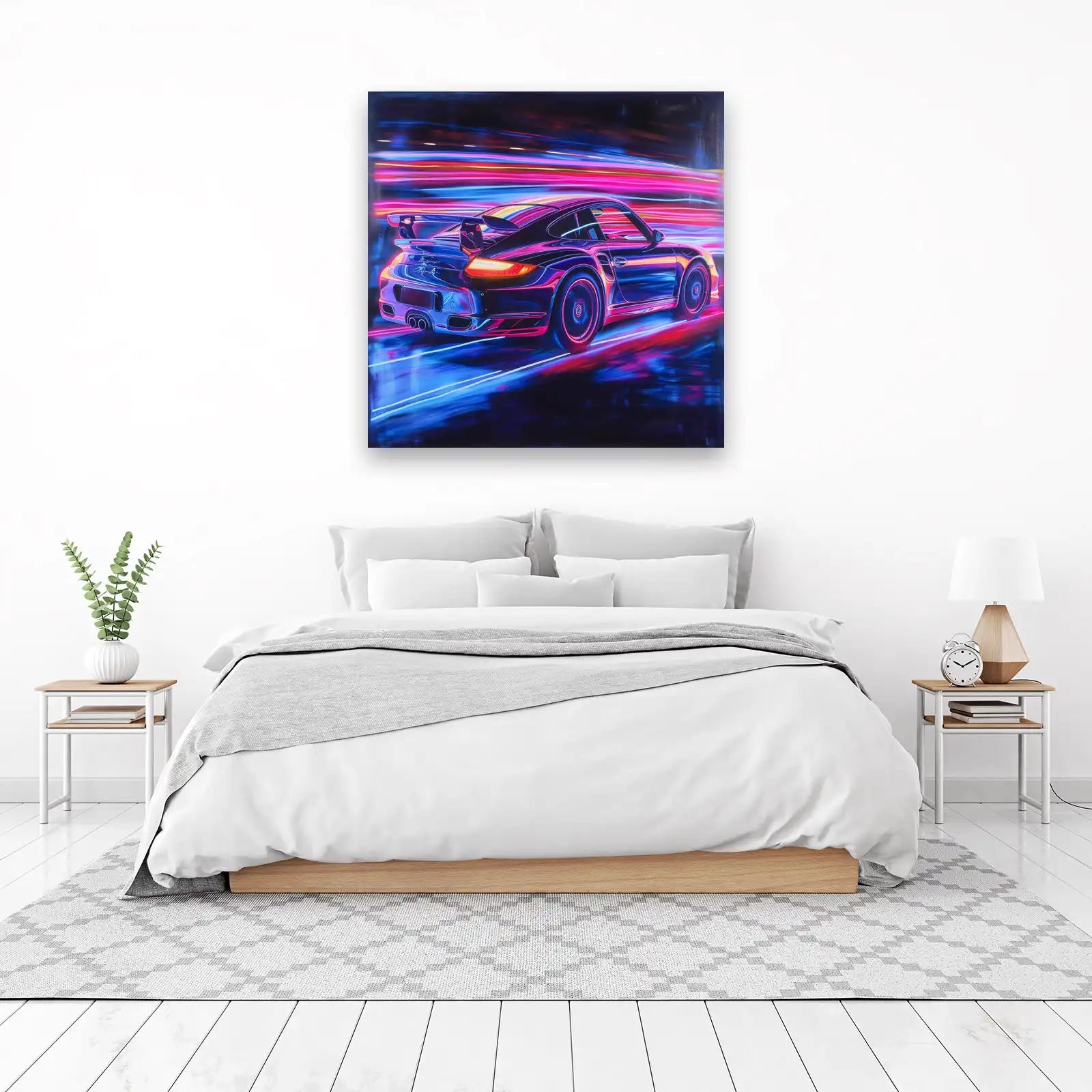 Neon Speed Porsche 911 Wall Art