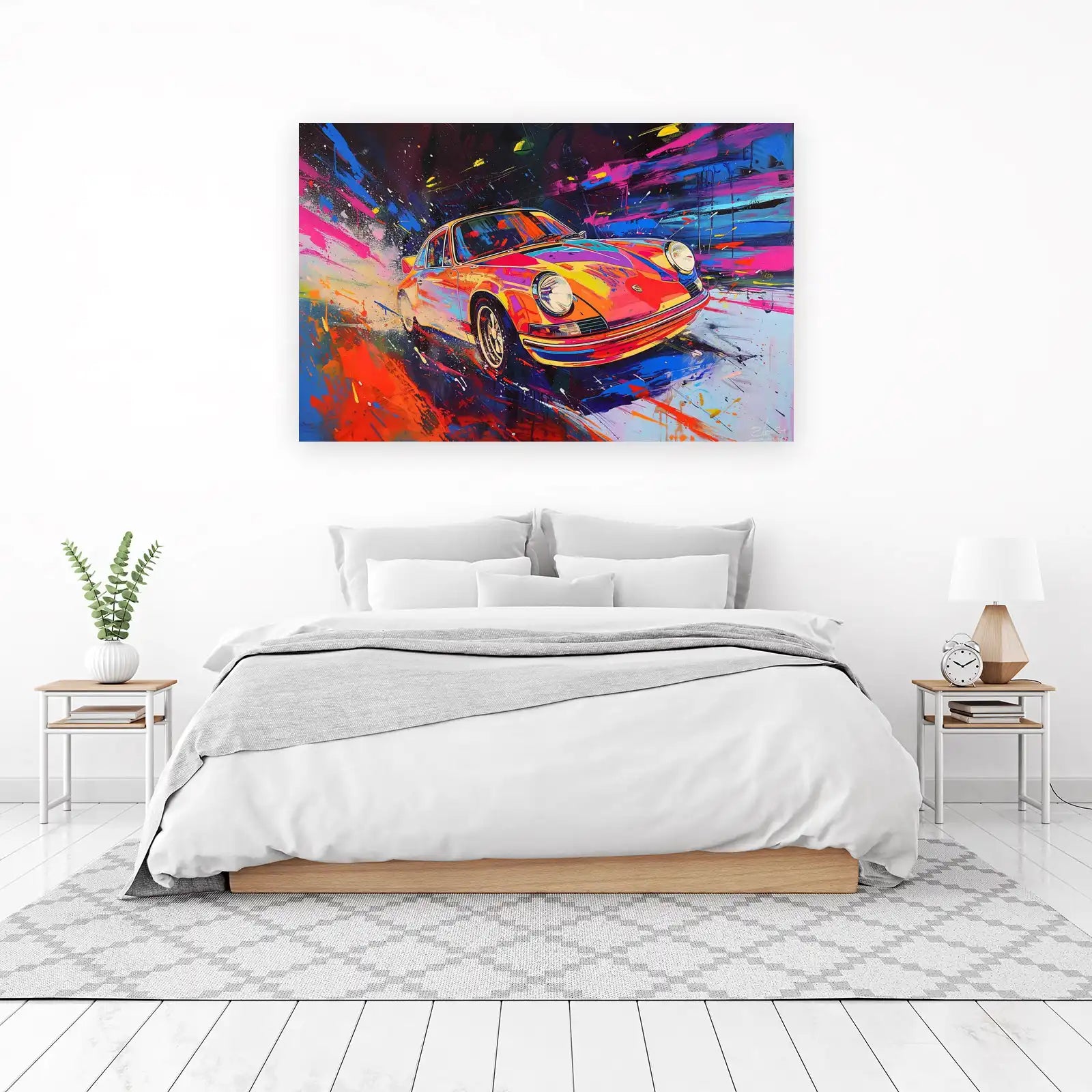Vibrant Retro Porsche Art Wall Art
